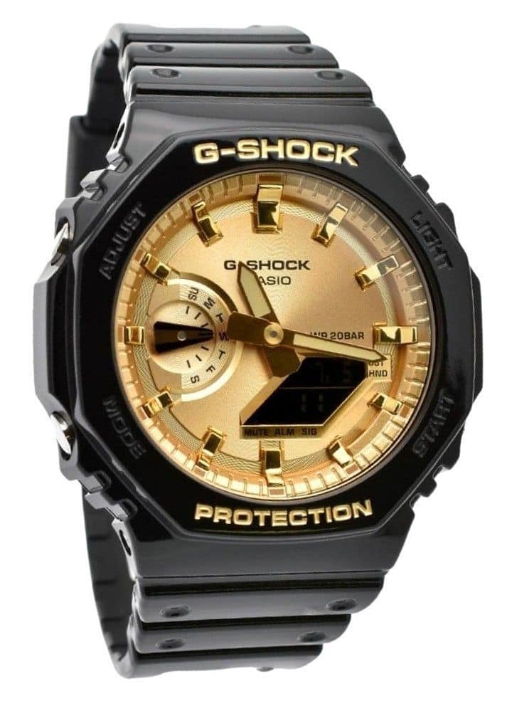 Casio G Shock Analog Digital Black And Gold Color Resin Strap