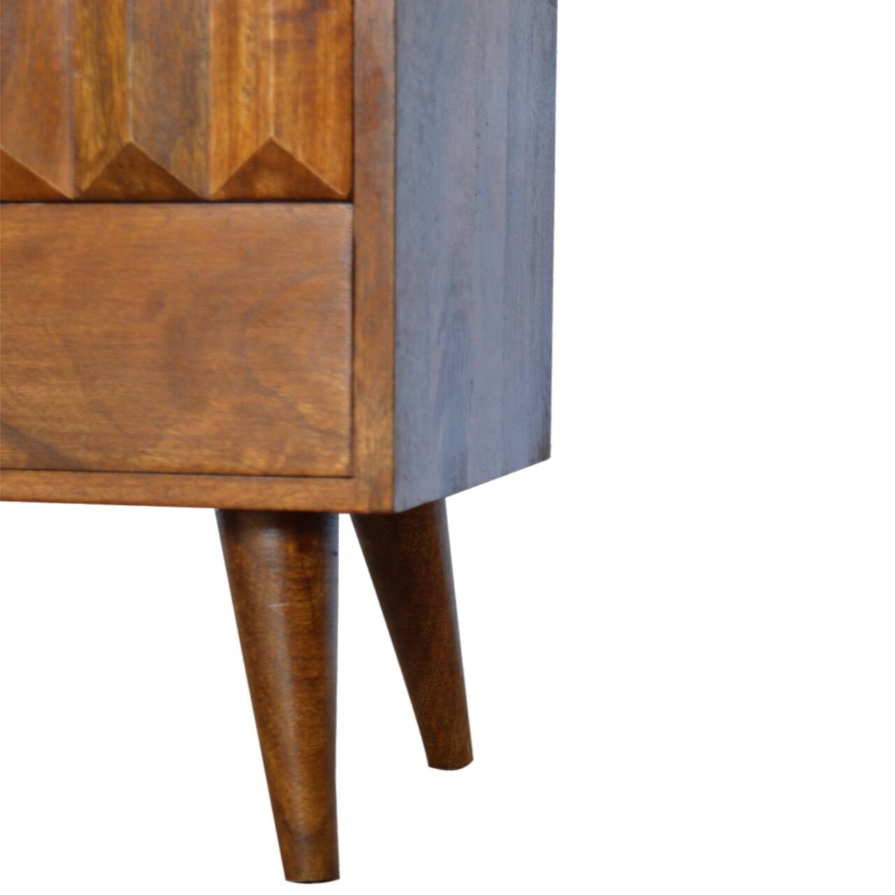 Back. Artisan Furniture - Artisan Furniture Solid Wood Chestnut Prism Nightstand, 1 Drawer, Dark Brown - Chestnut.