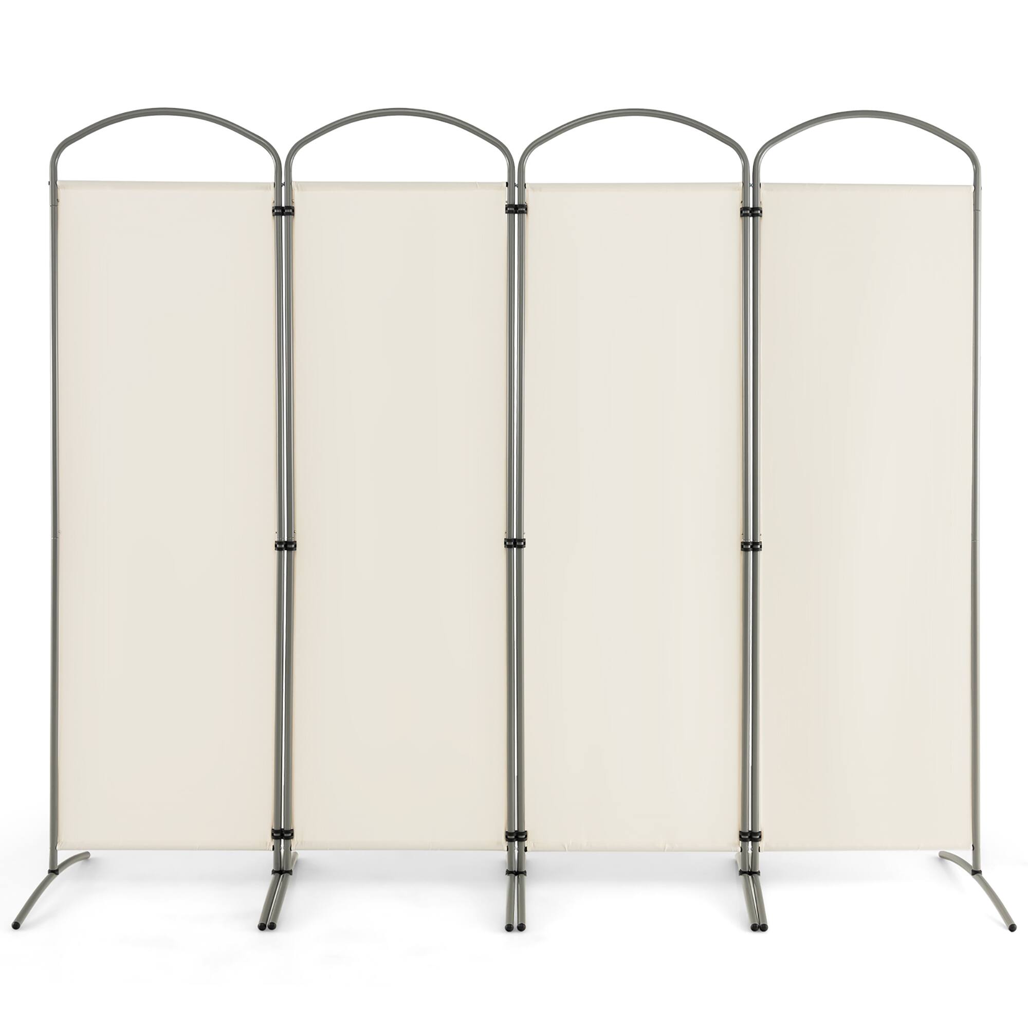 Alt View 9. Costway - Costway 4 Panels Folding Room Divider 6 Ft Tall Fabric Privacy Screen - White.