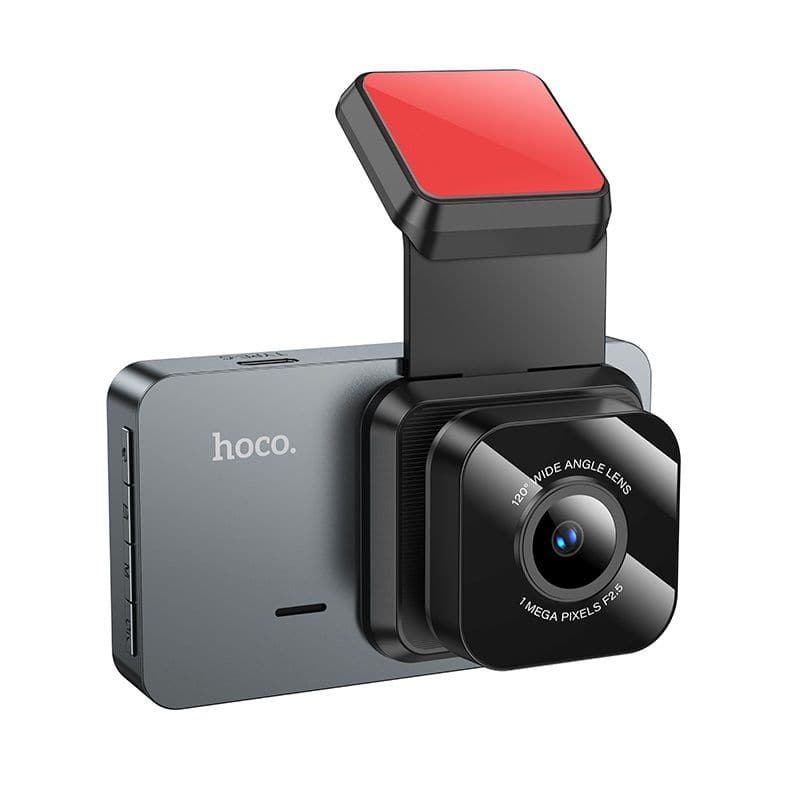 hoco. - DV9 HD Dash Cam – 3-Inch IPS Screen, Night Vision, Adjustable Camera, Loop Recording - Gray