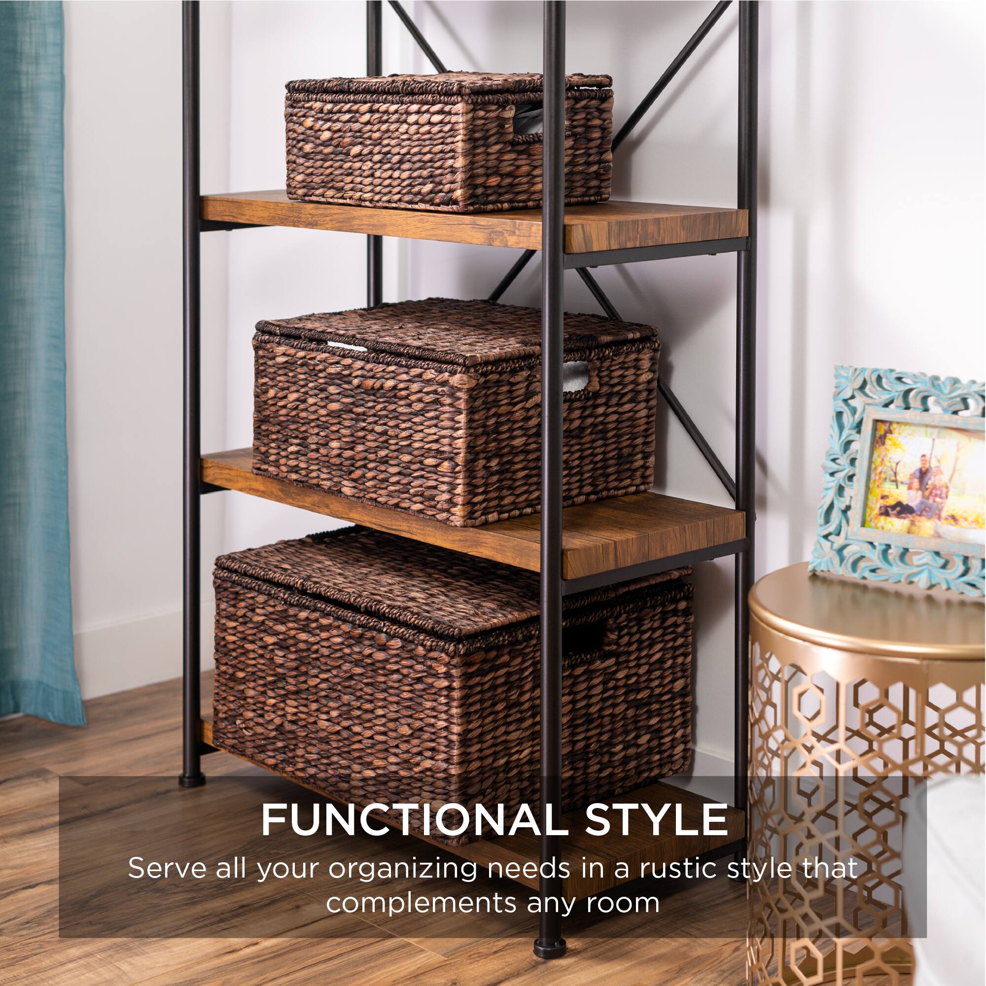 FUNCTIONAL STYLE  
Serve all your organizing needs in a rustic style that complements any room
