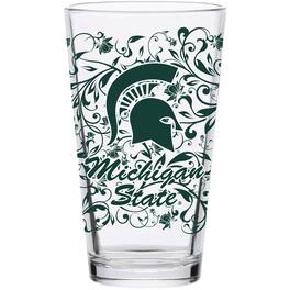Indigo Falls - Michigan State Spartans 16oz. Floral Pint Glass - Multicolor