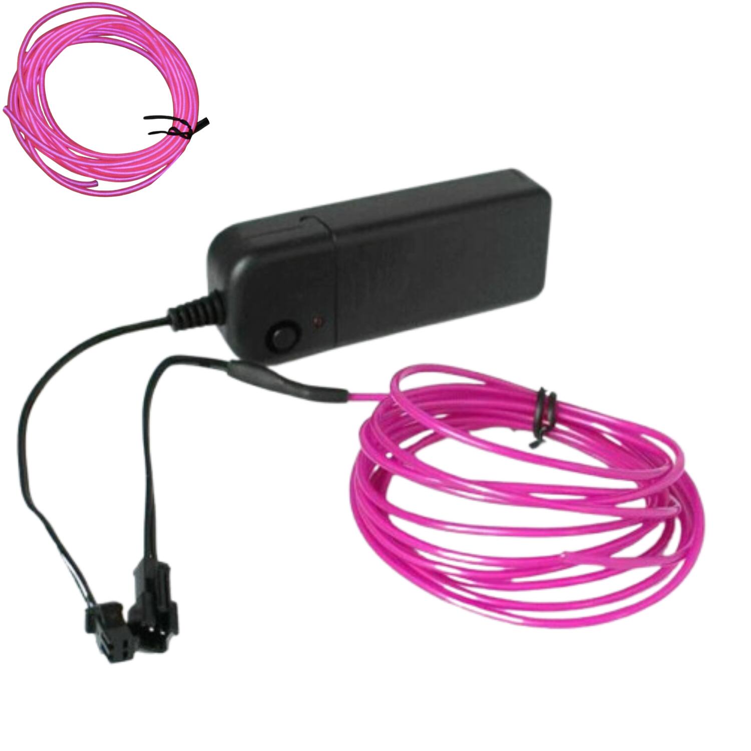 Angle. Home Collection - 13.12Ft Battery Powered Neon LED EL Wire String Light Pink - Pink.