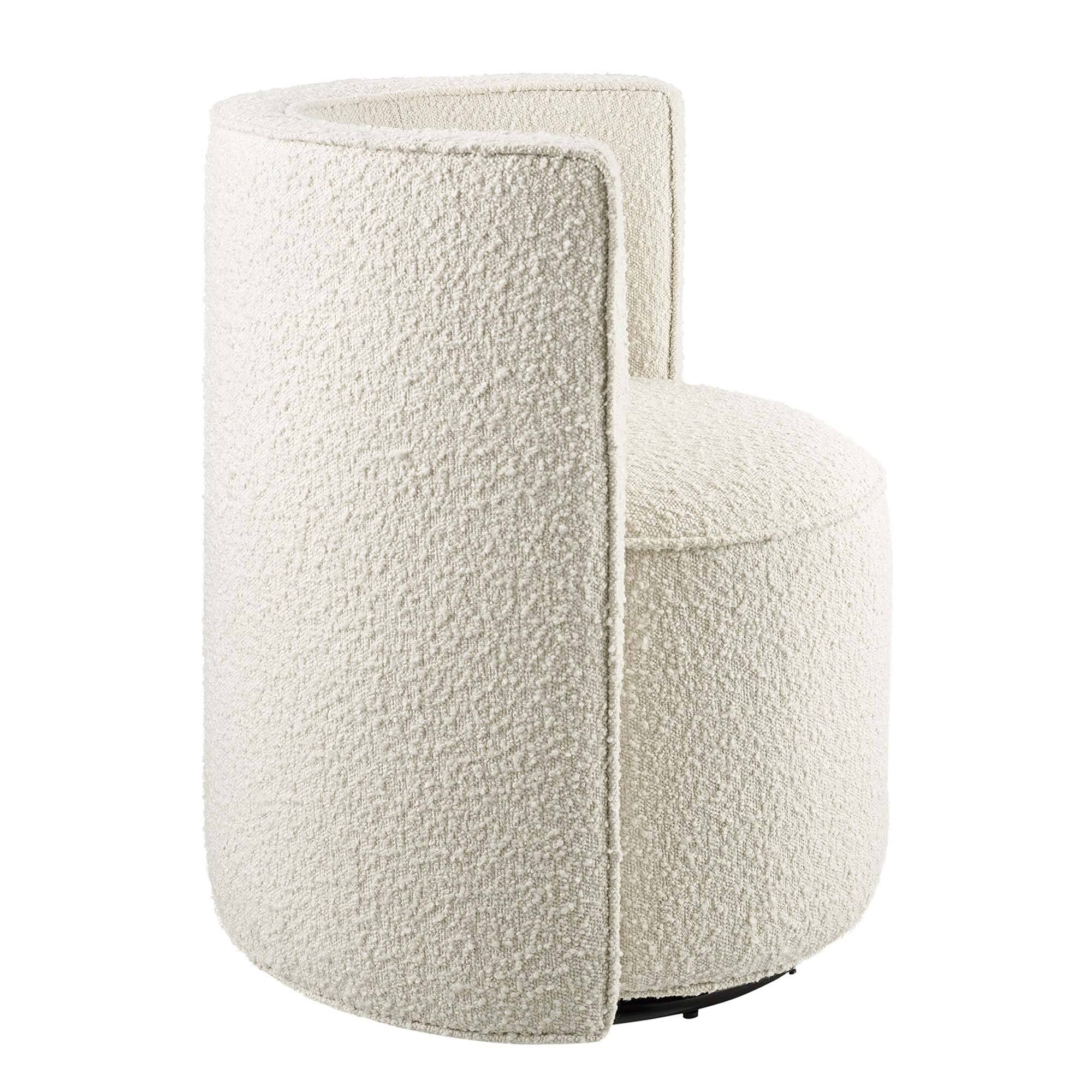 Alt View 2. Modway - Della Boucle Fabric Swivel Chair by Modway - Ivory.