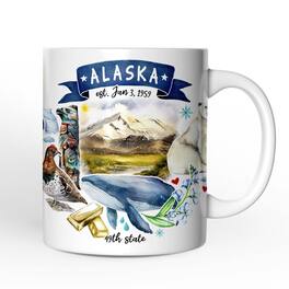 OrnamentallyYou - Artistic Alaska State Themes and Landmarks Mug - White