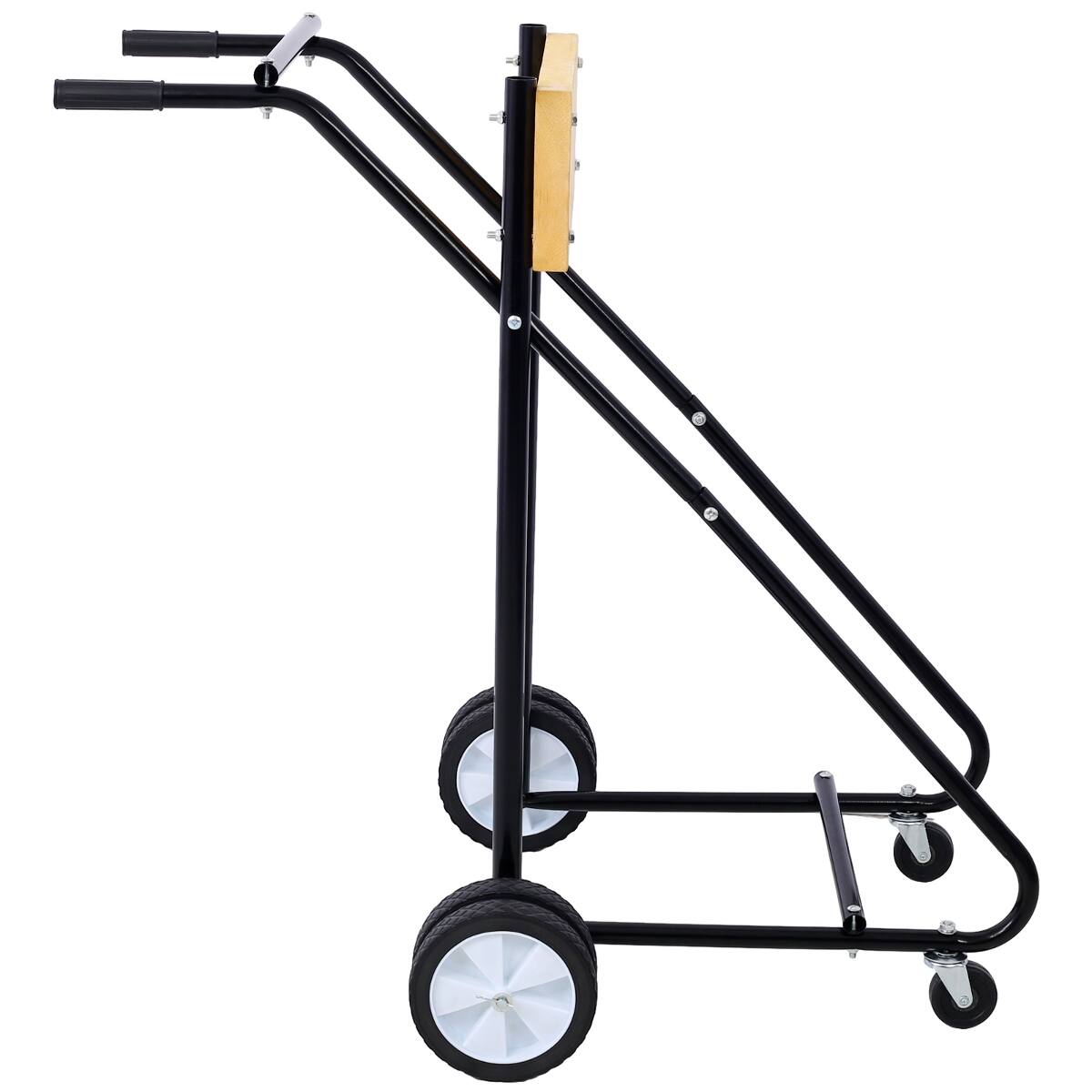 Alt View 4. Ropilly - Ropilly Outboard Motor Stand with Wheels, Steel Outboard Engine Carrier Cart, Wooden Mounting Board, 315 lb Capacity - Black.