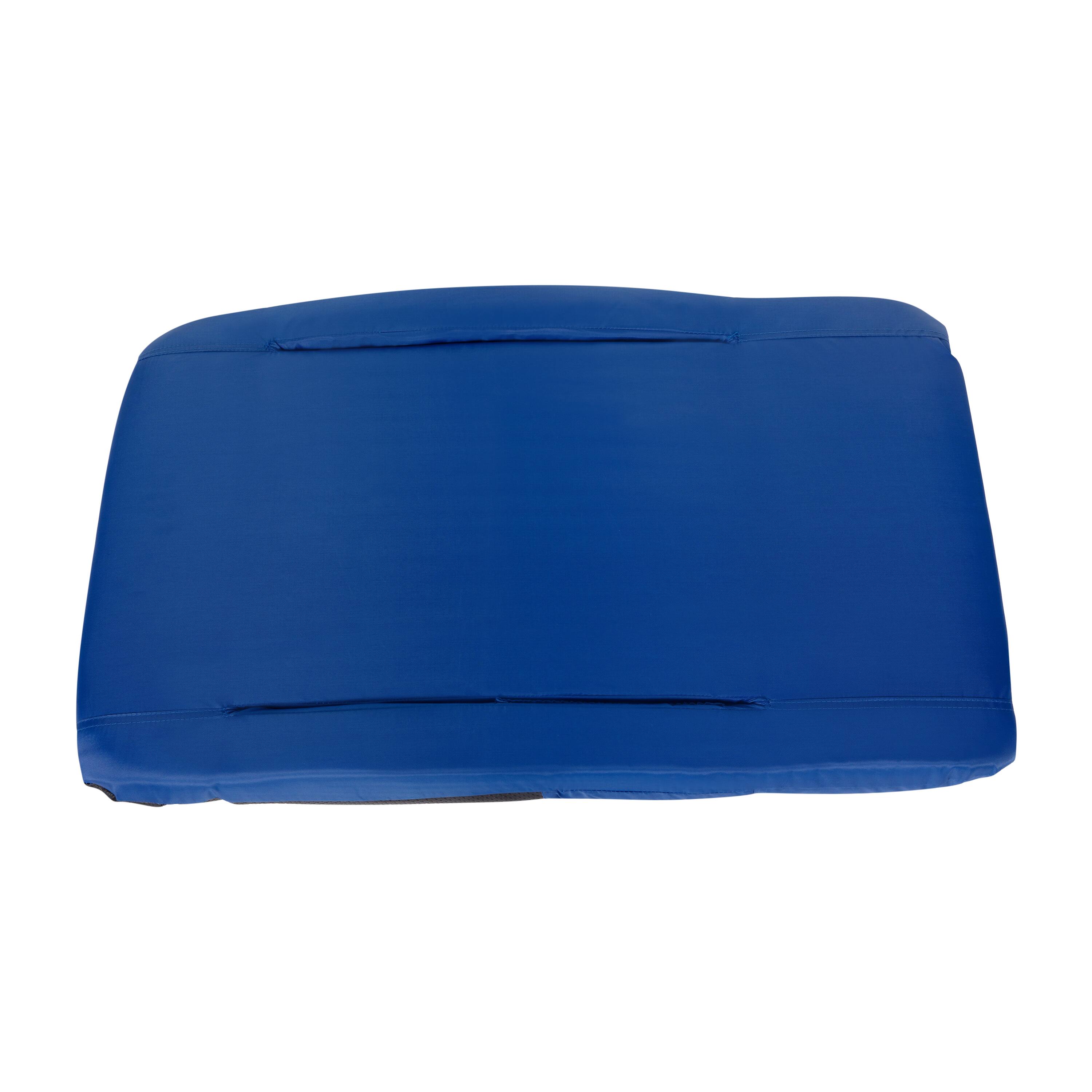 Alt View 10. Emma + Oliver - Folding Metal Stadium Chair with Padded, Reclining Back and Armrests - Blue.