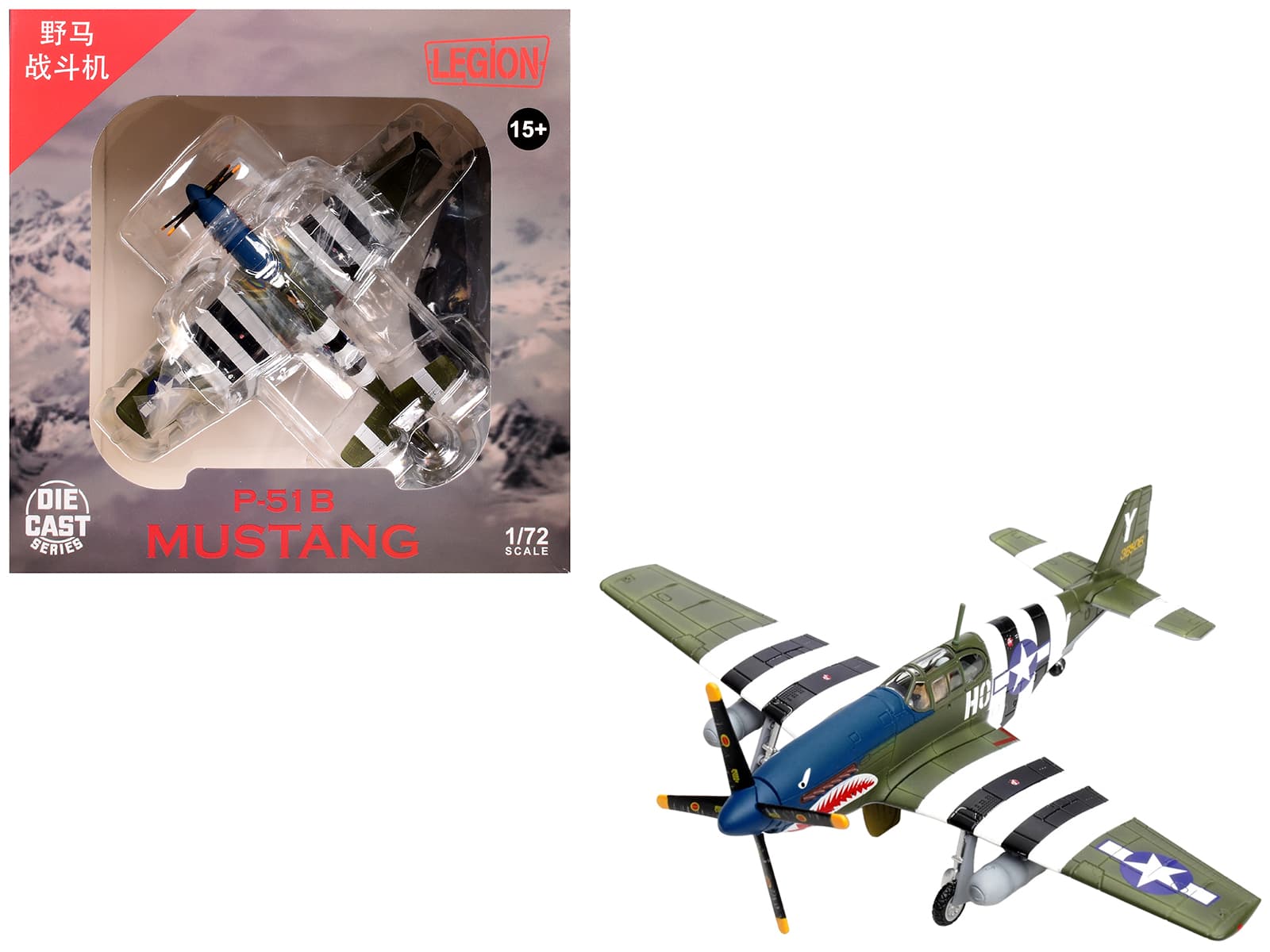 North American P-51B Mustang Aircraft "Blue-Nosed Bastards of Bodney" (1944) US Army Air Forces 1/72 Diecast by Legion