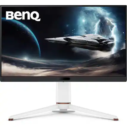 Front. BenQ - EX271U 27" 4K HDR 165Hz Gaming Monitor 16:9 1ms, 1000:1, HDR10, FreeSync Premium, USB Hub & KVM, HDMI & DisplayPor - White.