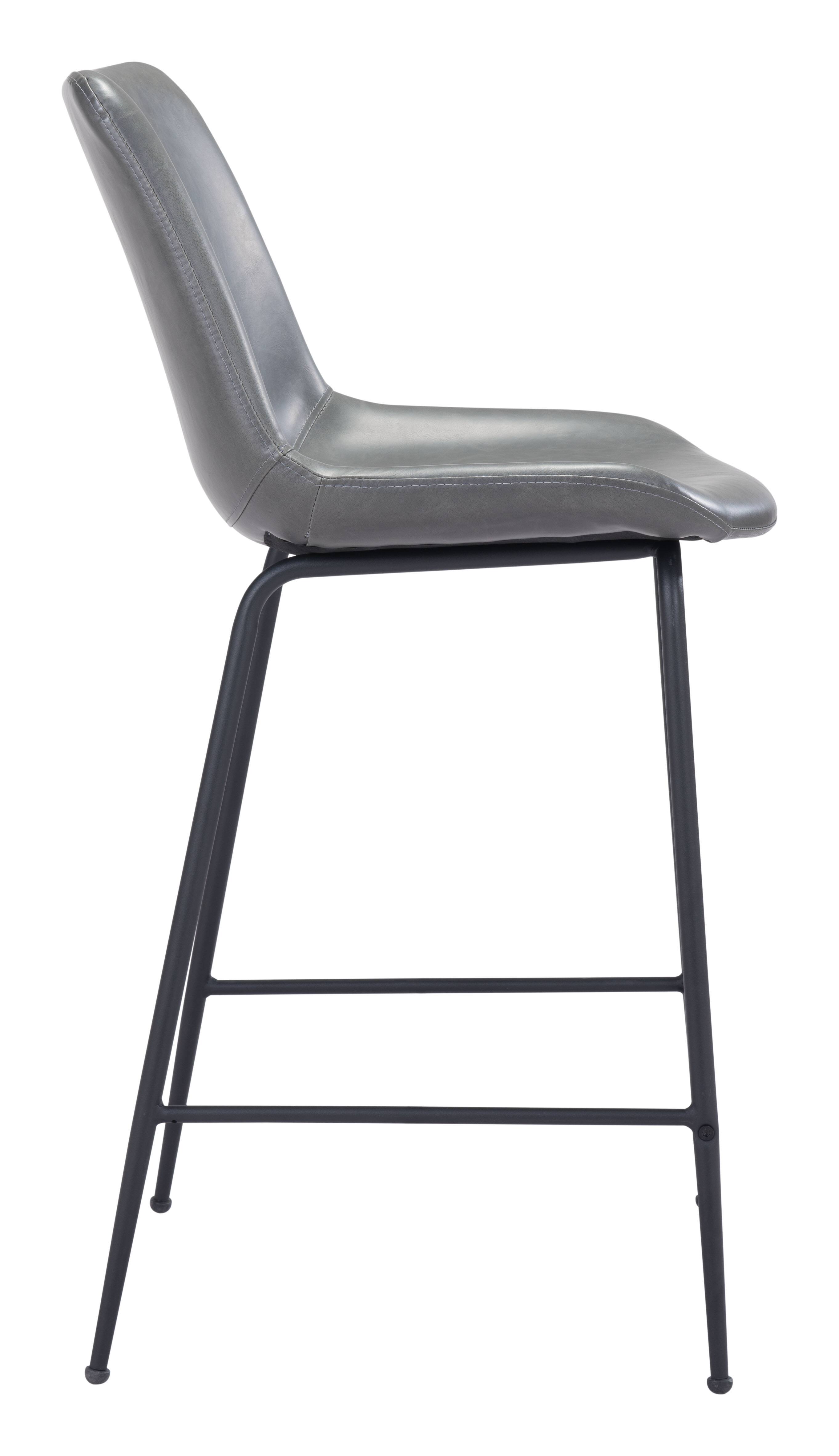 Back. Hivvago - Byron Counter Stool Gray - Gray.
