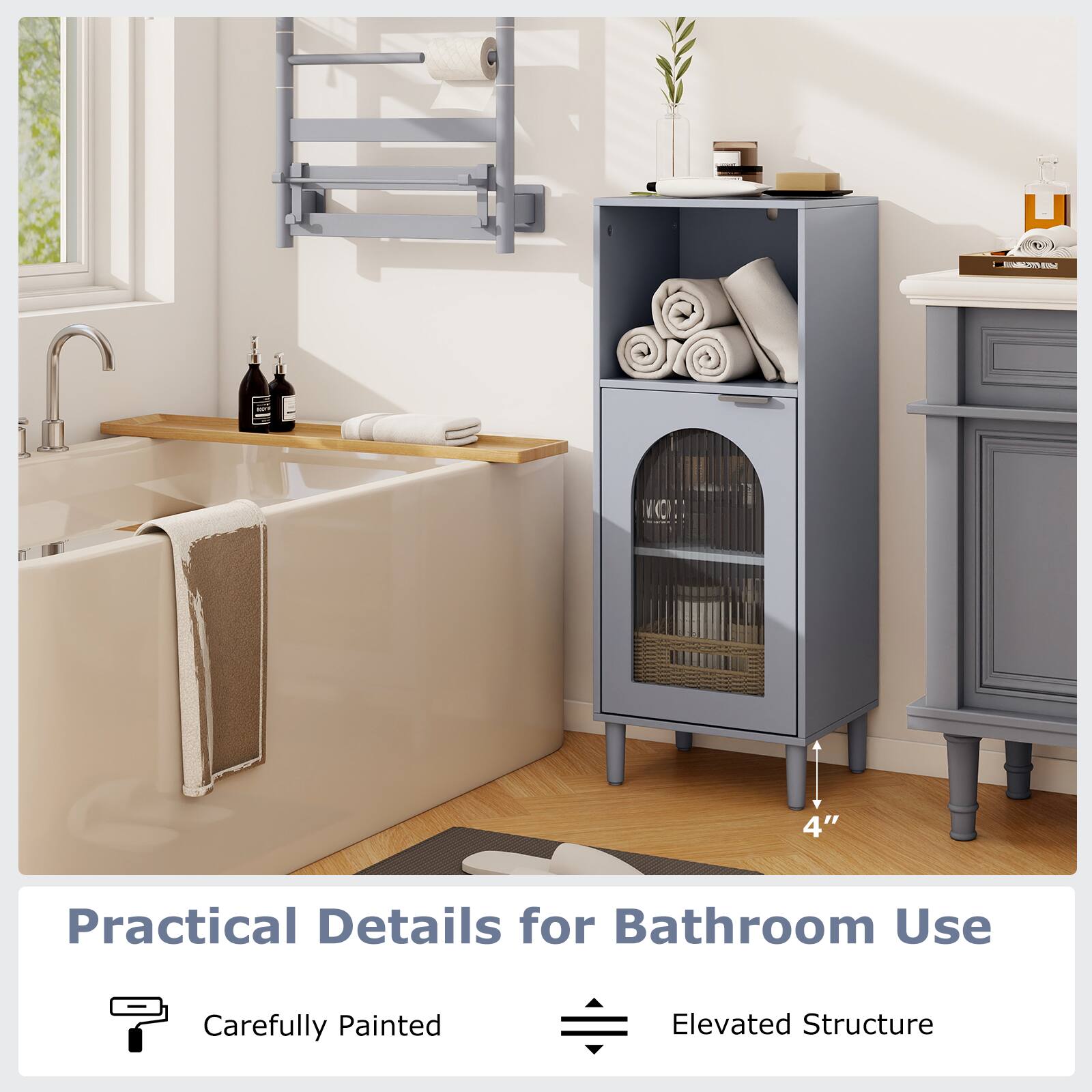 Practical Details for Bathroom Use  
Carefully Painted  
Elevated Structure