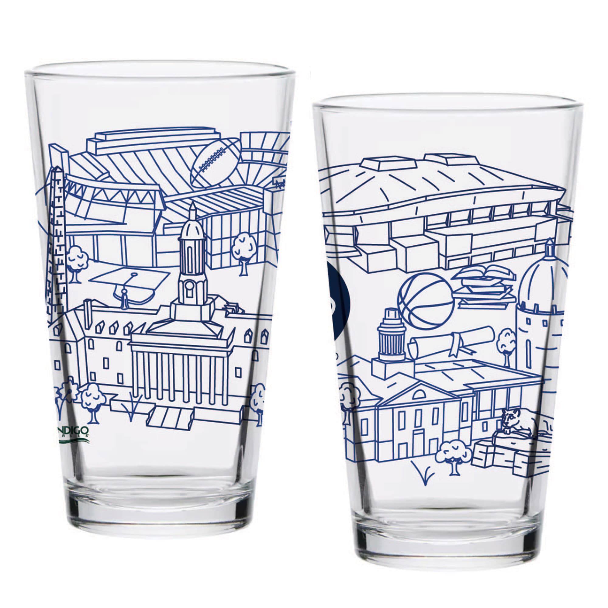 Alt View 1. Indigo Falls - Penn State Nittany Lions Two-Pack 16oz. Campus Line Art Pint Glass Set - Multicolor.