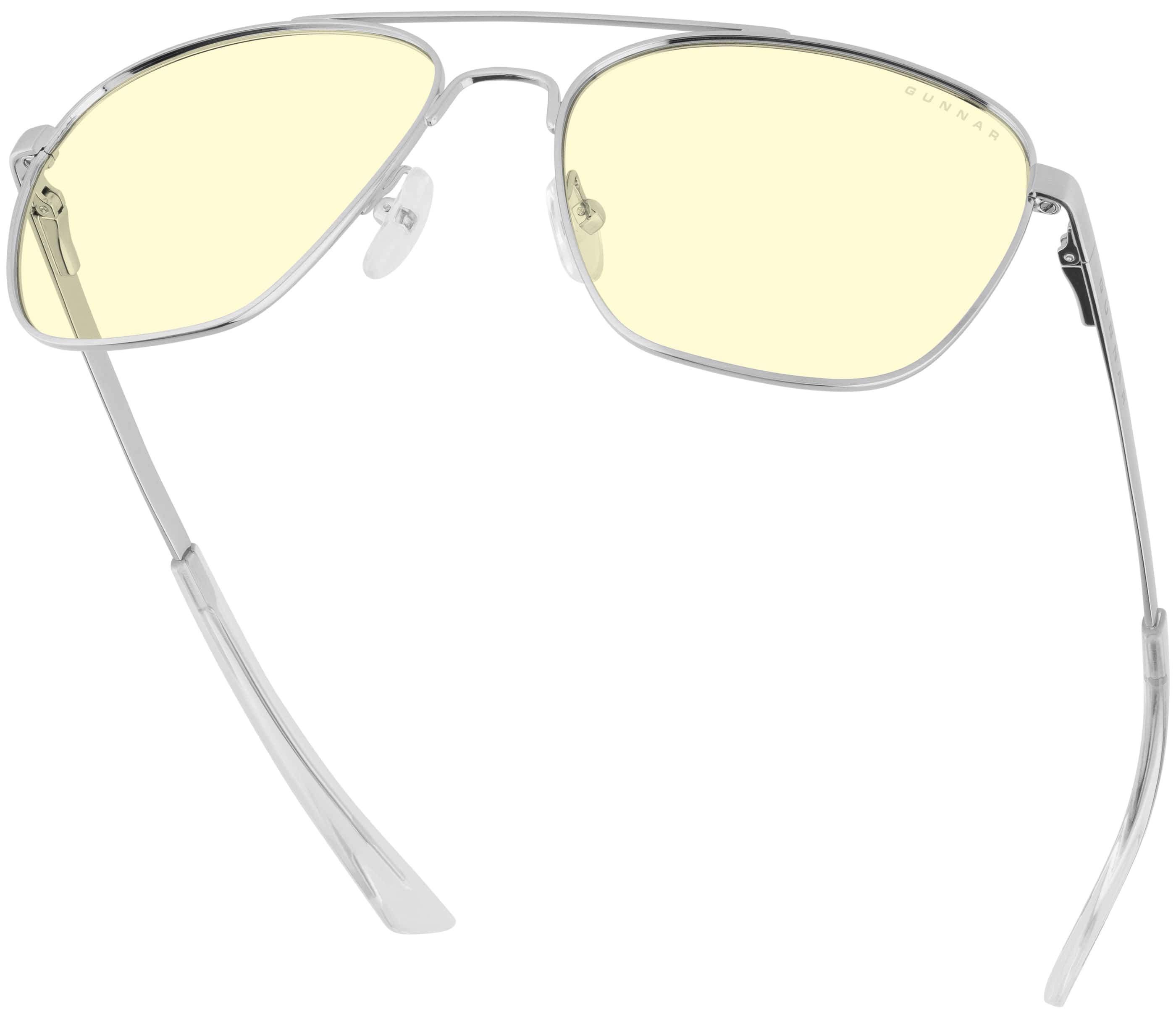 GUNNAR - Mustang Computer Glasses with Blue Light Reduction, Amber Lenses - Chrome - Front_Zoom
