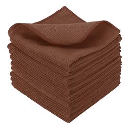 Unique Bargains - 10pcs Microfiber Cleaning Cloth, 11.8"x11.8" Square Reusable Highly Absorbent for Kitchen Bathroom - Brown