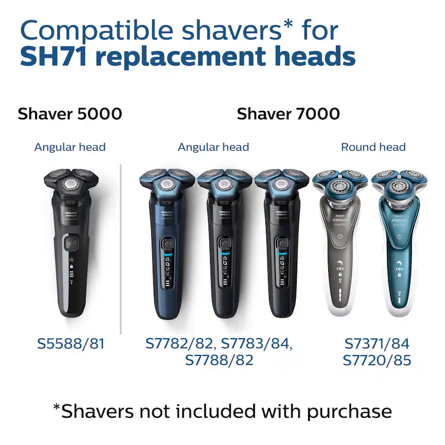 Philips Norelco Shaving Heads for Shaver Series 7000 and Angular shaped ...