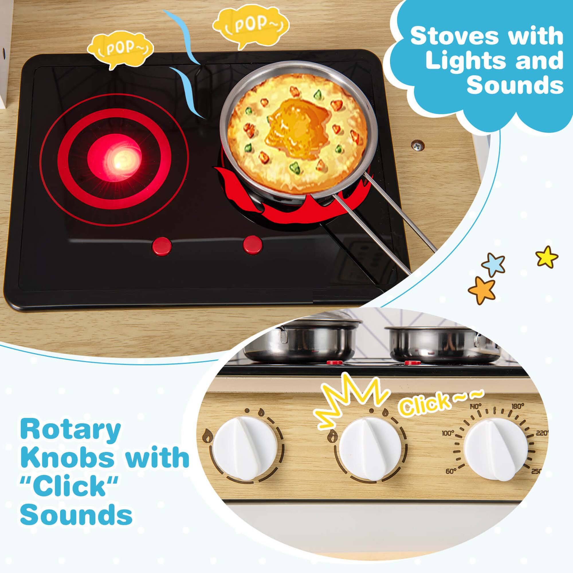 Stoves with Lights and Sounds

Rotary Knobs with "Click" Sounds

Click~~

180 100 60 220 25