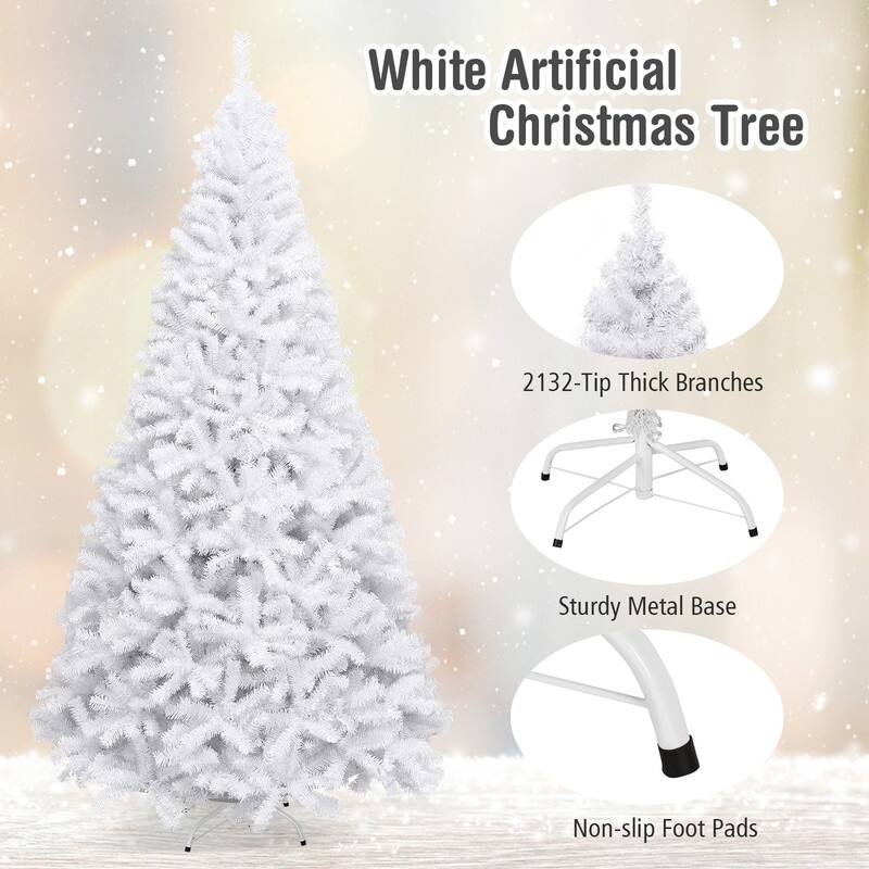 White Artificial Christmas Tree

2132-Tip Thick Branches

Sturdy Metal Base

Non-slip Foot Pads