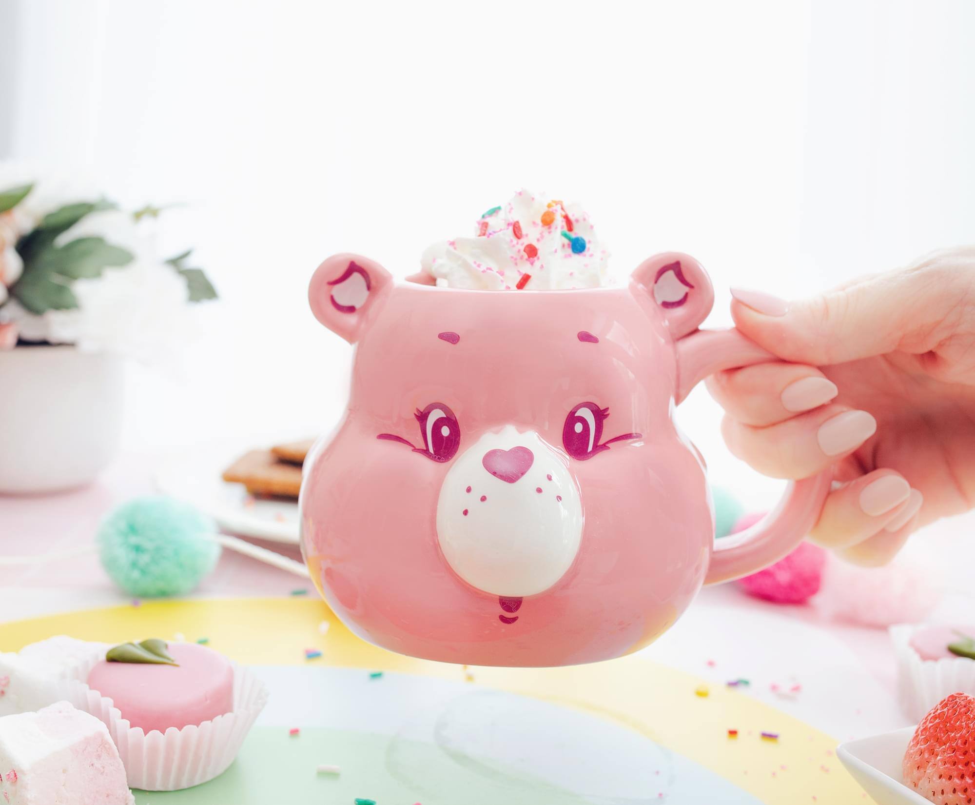 Alt View 5. Silver Buffalo - Care Bears Cheer Bear 3D Sculpted Ceramic Mug | Holds 20 Ounces - Pink.