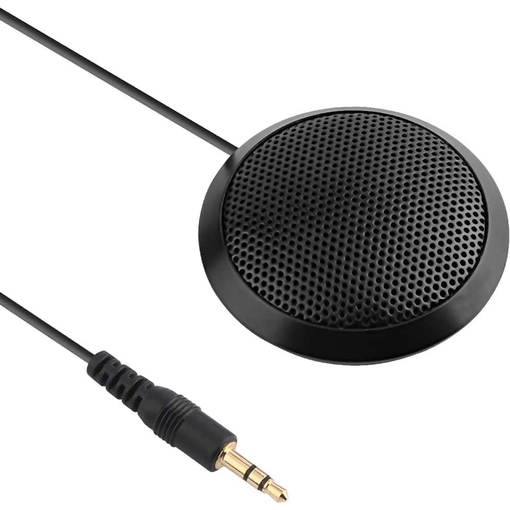 MOSZAR LLC - Conference Microphone 3.5mm Desktop Computer Mic for Computer Desktop and Laptop 360° Omnidirectional Condenser Mic for - Black