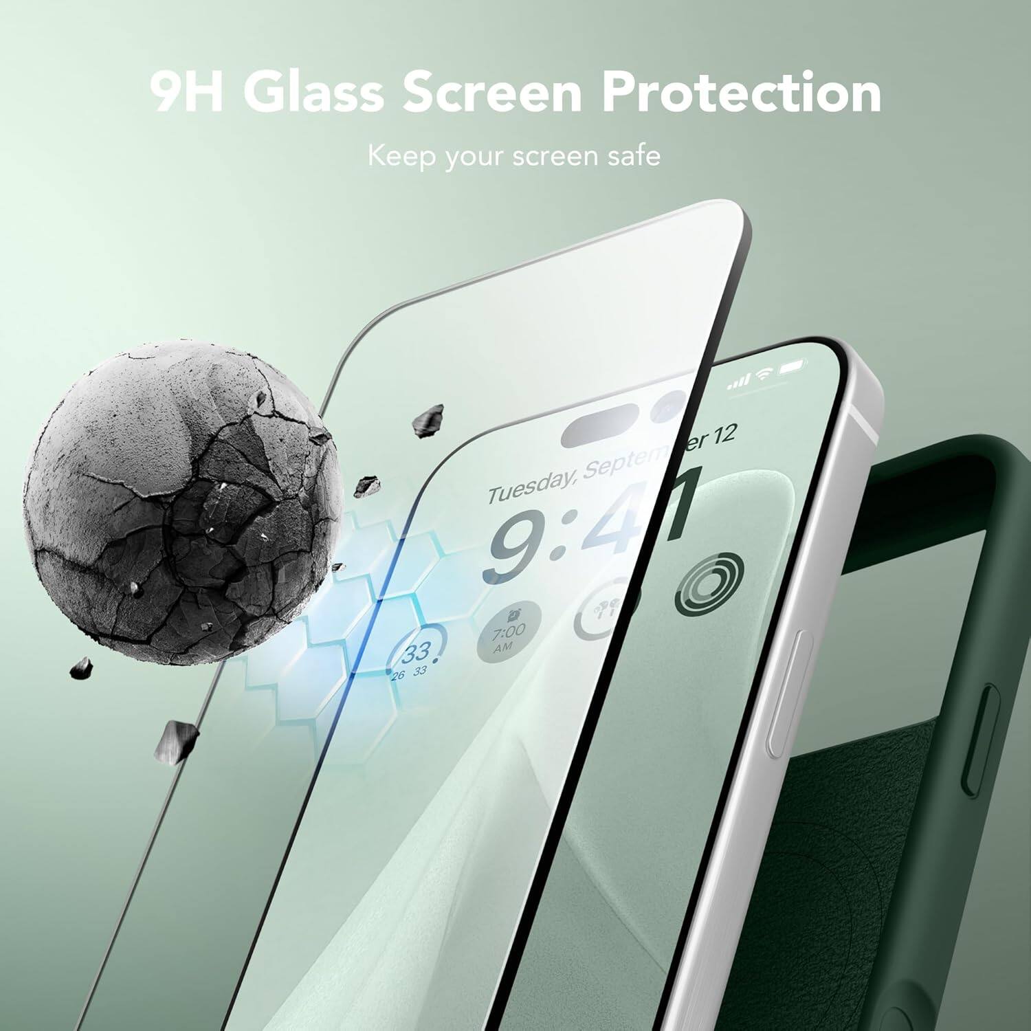 9H Glass Screen Protection  
Keep your screen safe  

Tuesday, September 12  
9:41 AM  
33°