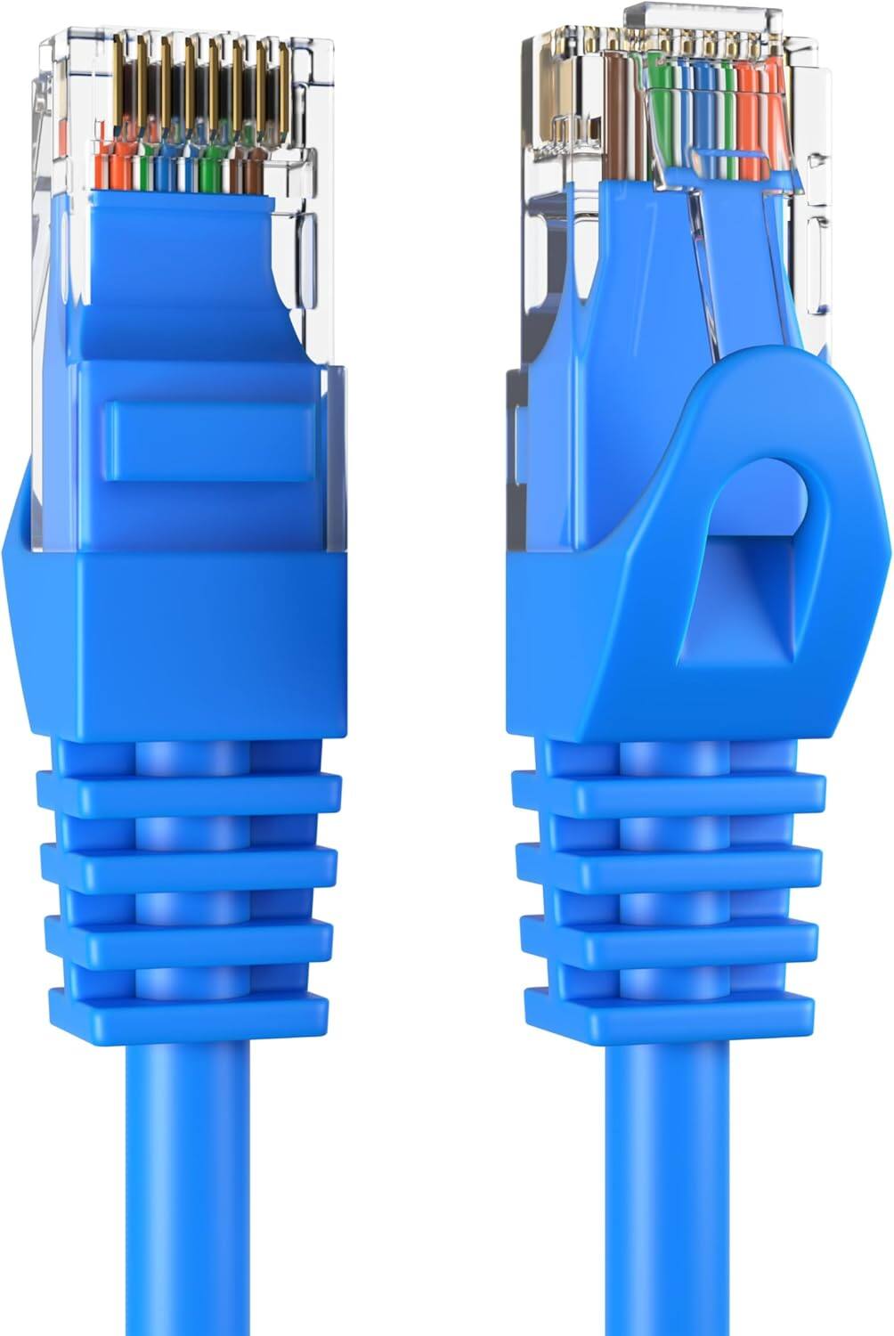 Front. Cables Direct Online - Cat6 Ethernet Cable 100FT 550Mhz UTP Patch Cord LAN Wire for PC Laptop Router Modem TV Console - Blue.