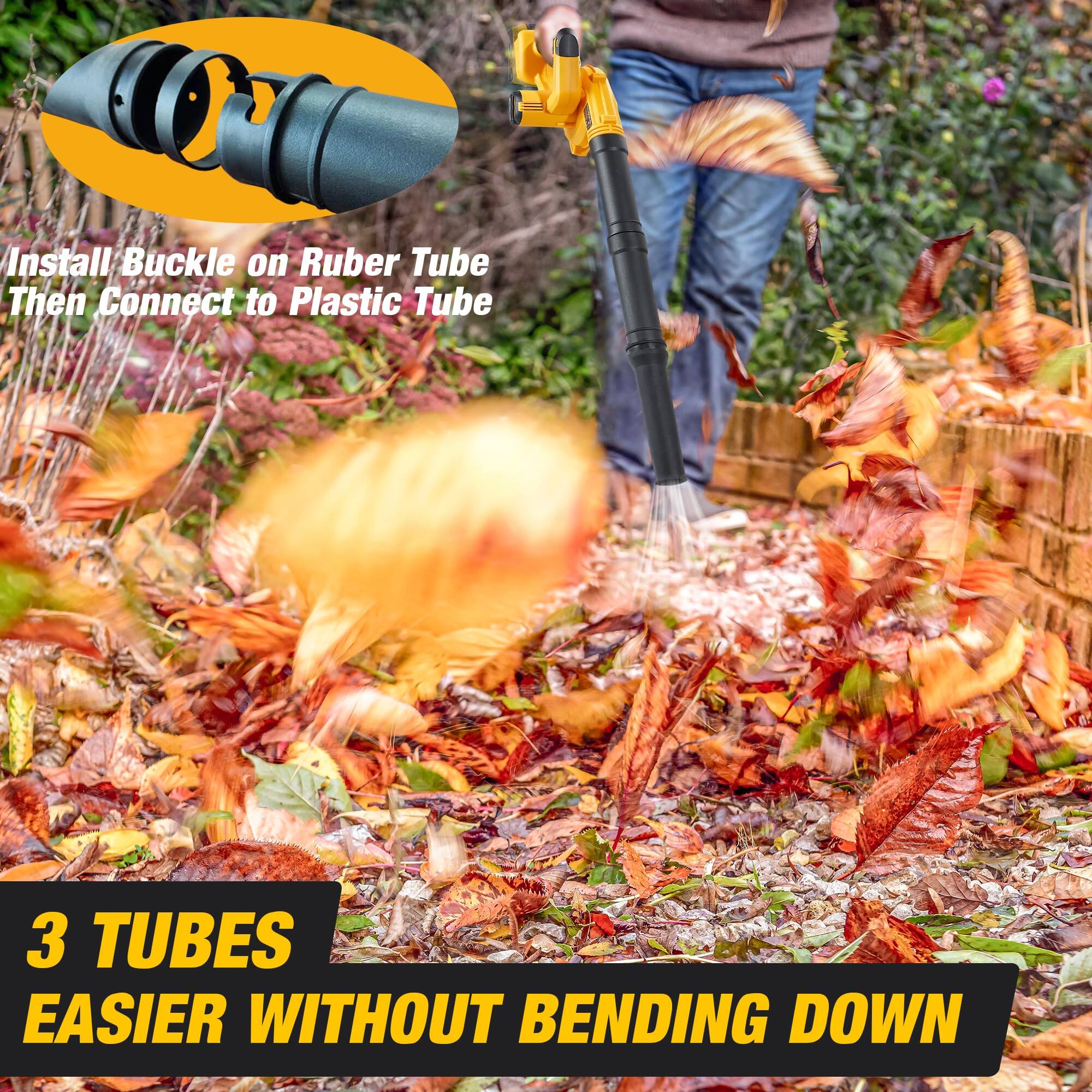 Install Buckle on Rubber Tube Then Connect to Plastic Tube

3 TUBES EASIER WITHOUT BENDING DOWN