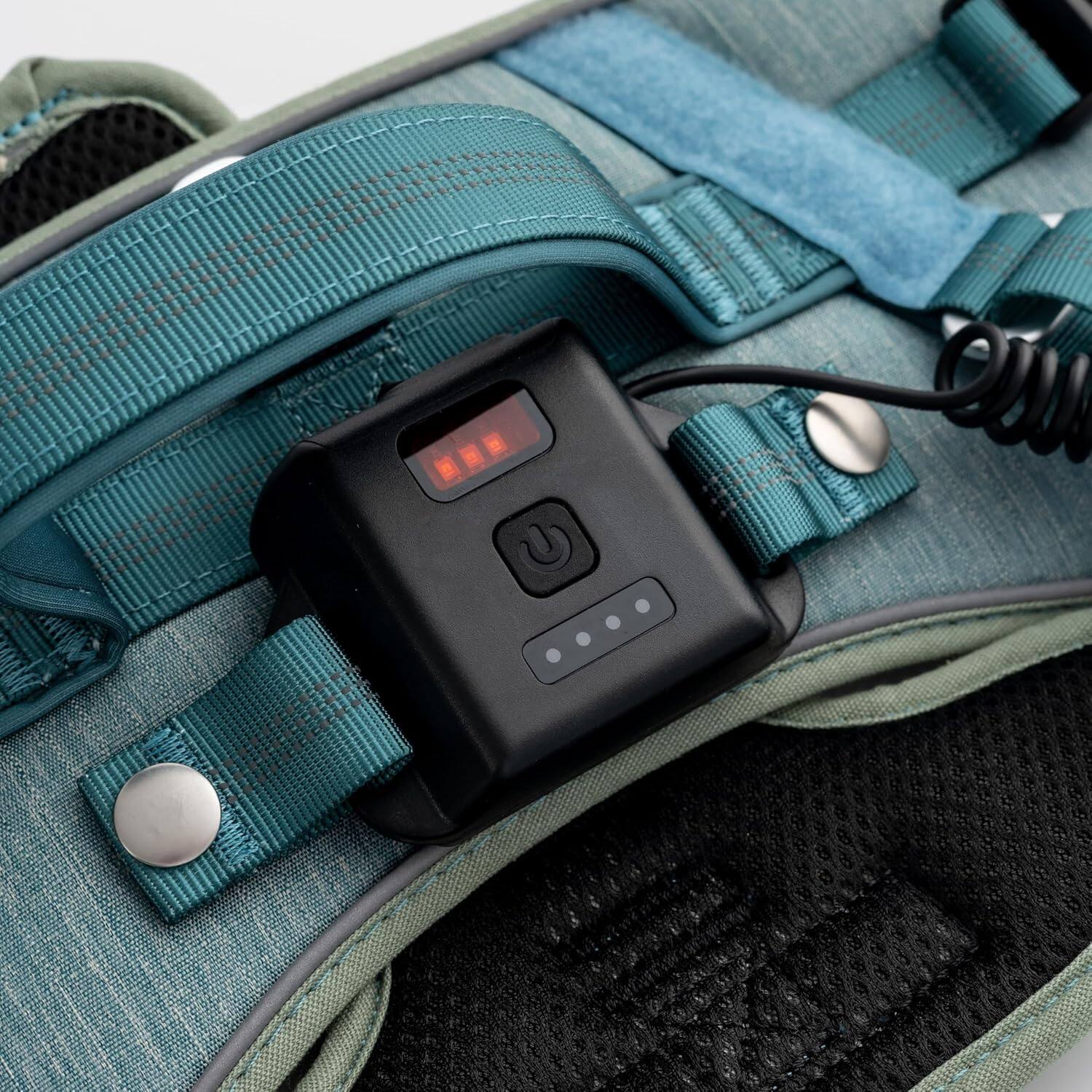 Left. Lumi Pawtners - Lumi One LED Dog Harness Blue - Blue.