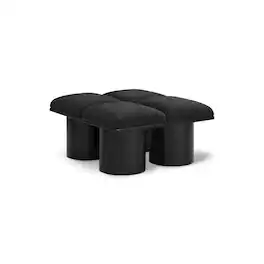 Meridian Furniture - Pavilion Bench - Black Boucle Fabric