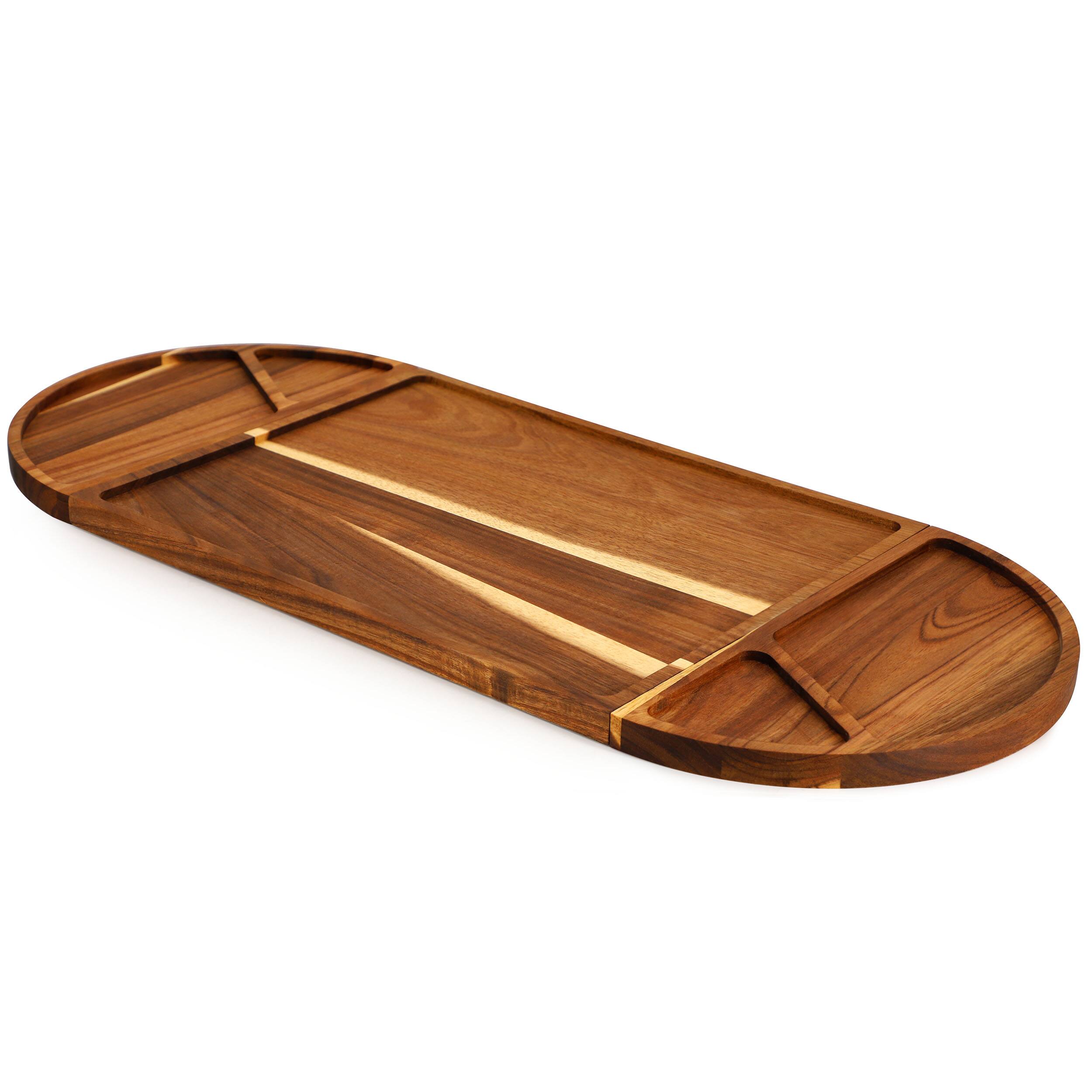 Alt View 1. MegaChef - MegaChef 3 Piece Acacia Wood Cutting Board with Maganitized Serving Board Platter - Brown.