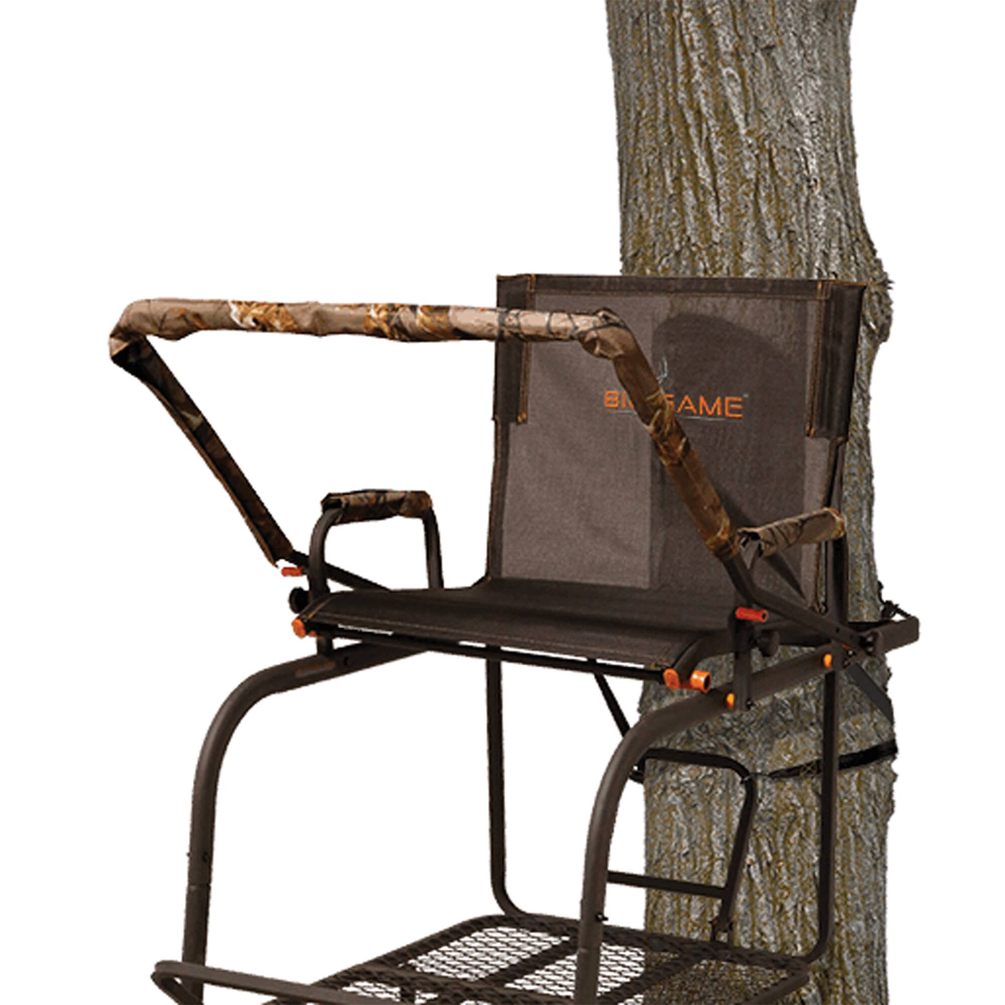 Alt View 3. Big Game Treestands - Big Game Hunter HD 1.5 Deer Hunting Ladder Climbing Tree Stand w/Extra Wide Seat - Black.
