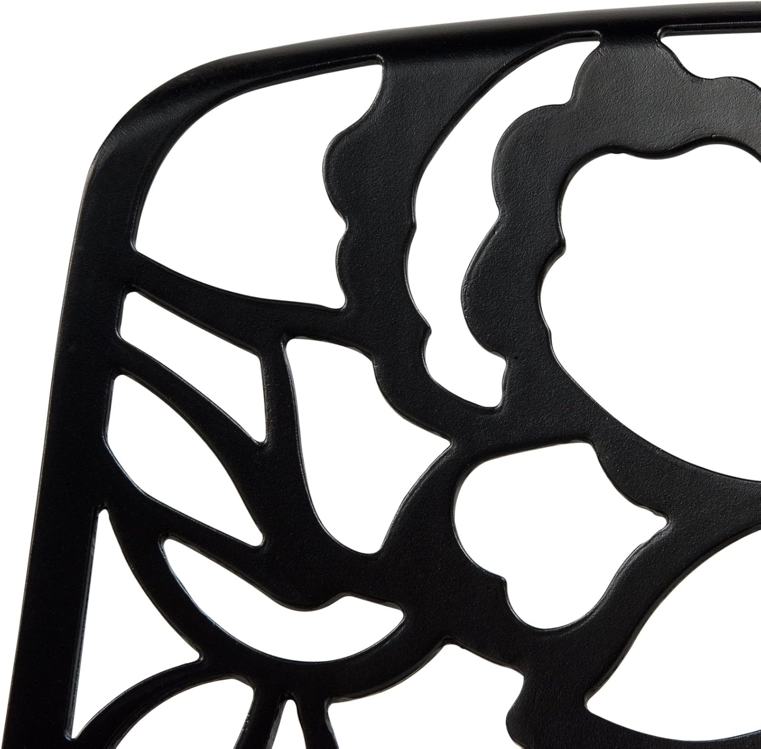 Alt View 1. LeisureMod - Devon Stackable Aluminum Dining Chair, Modern Floral Cutout Indoor/Outdoor Patio Chair - Fully Assembled - Black.
