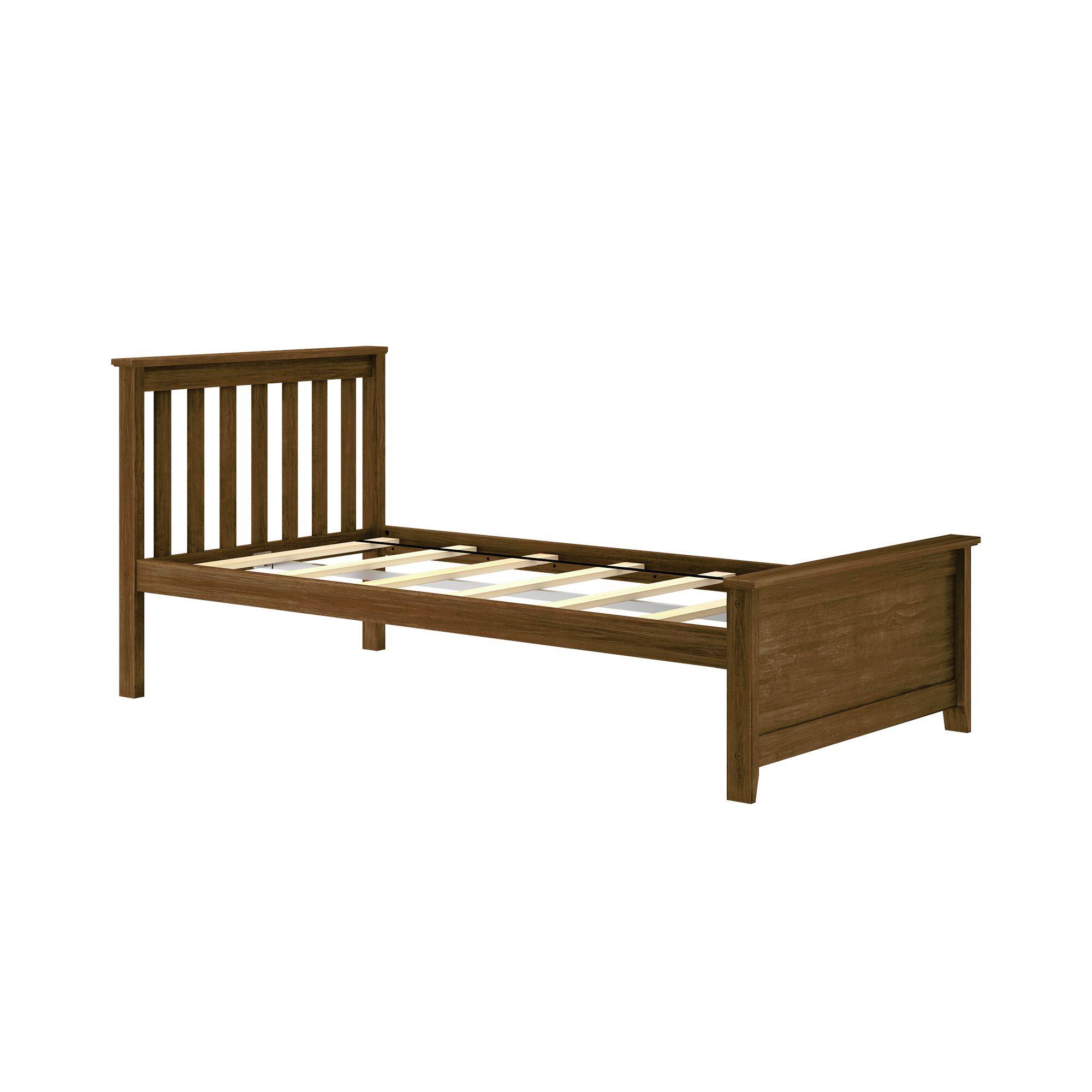 Alt View 2. Plank+Beam - Classic Twin-Size Platform Bed, Walnut - Walnut.