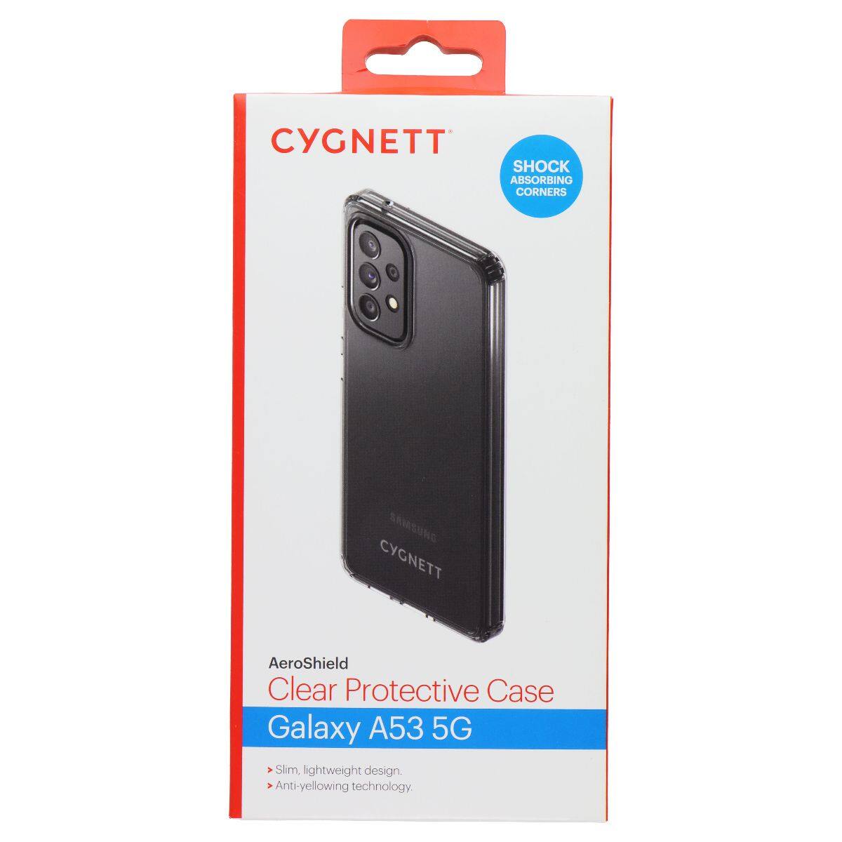 CYGNETT SHOCK ABSORBING CORNERS SAMSUNG CYGNETT AeroShield Clear Protective Case Galaxy A53 5G Slim, lightweight design Anti-yellowing technology