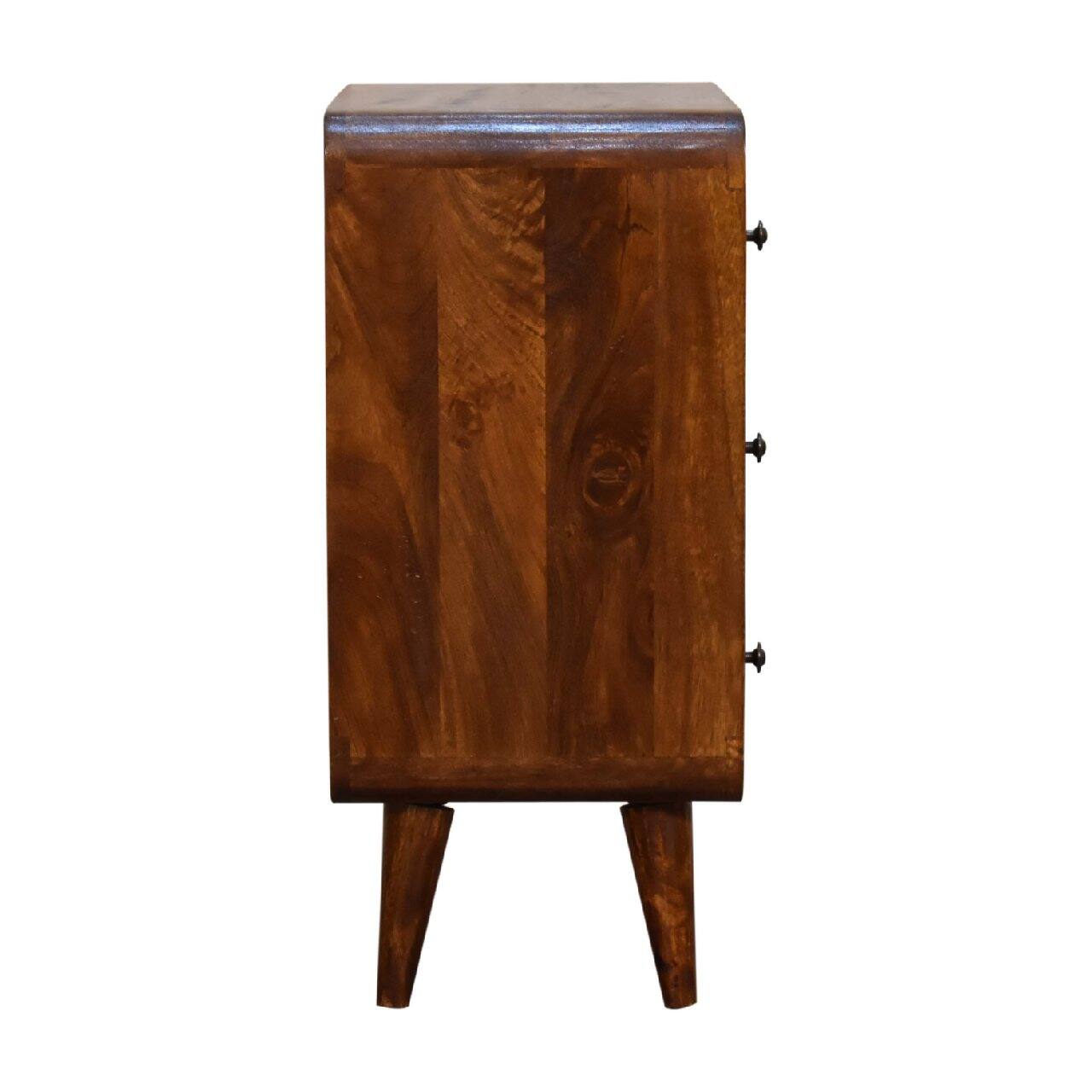 Alt View 5. Artisan Furniture - Artisan Furniture Solid Wood Mini Curved Chestnut Chest, 3 Drawers, Brown - Brown.