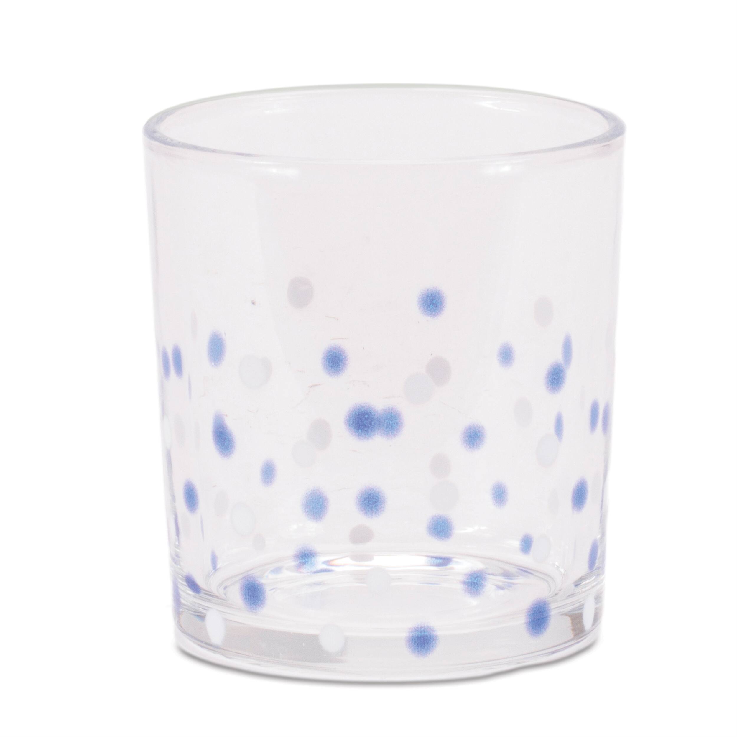 Left. BreeBe - Dotted Glass Votive Candle Holder (Set of 3) - Blue.