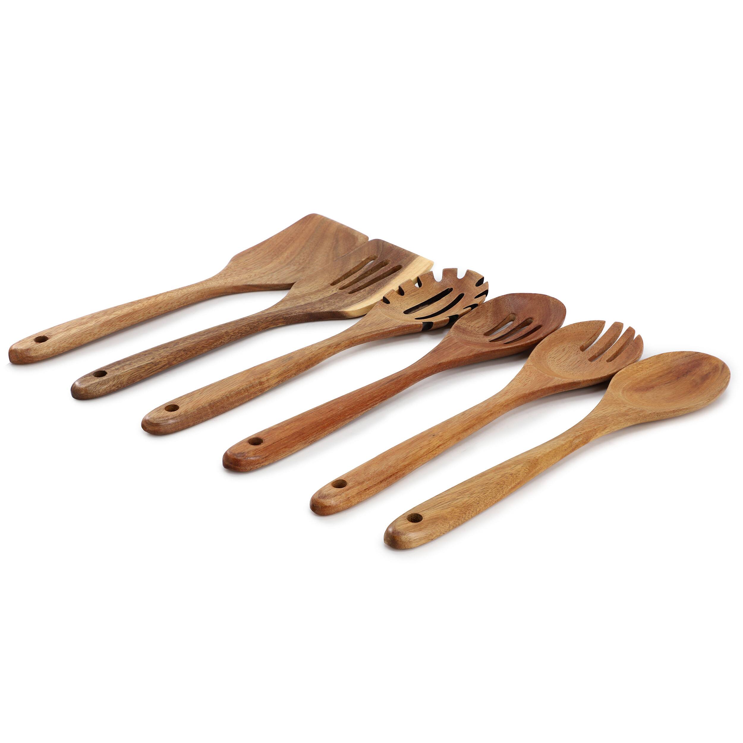 Alt View 1. MegaChef - MegaChef 6 Piece Acacia Wood Kitchen Utensil Set - Brown.
