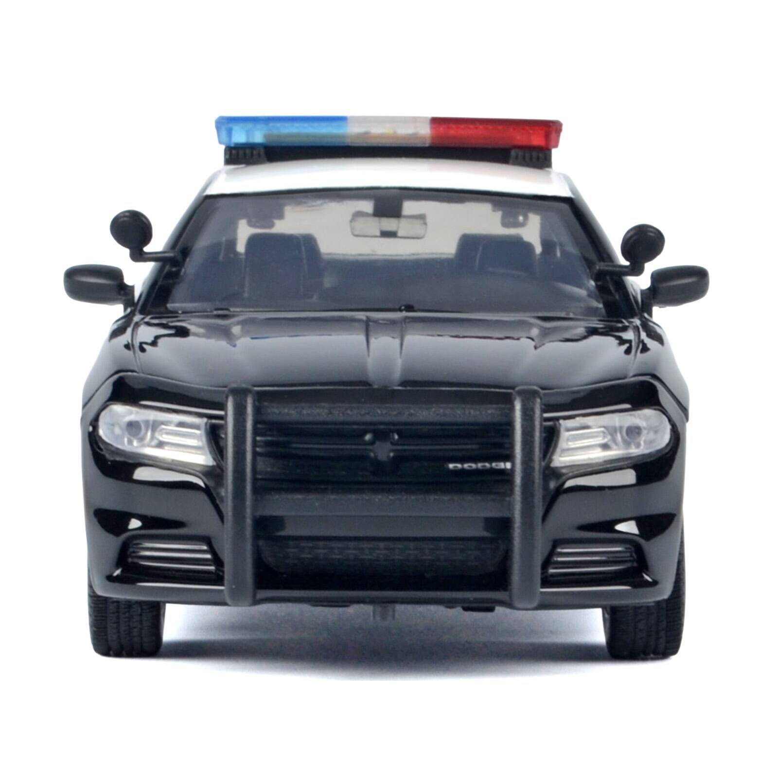 Alt View 2. Motormax - 2023 Dodge Charger Pursuit Police Car "CHP" Black and White with Flashing Lights and Sounds 1/24 Model Car by Motormax.