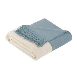 Gracie Mills - Fidel Color Block Faux Cashmere Throw Blanket - Aqua