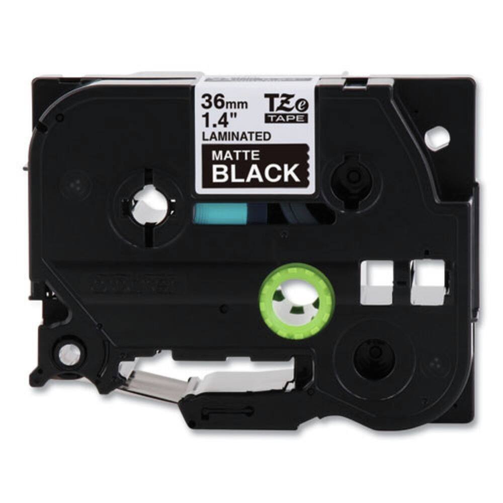 Brother - P-Touch TZEM365 TZe 1.4 in. x 26.2 ft. Standard Adhesive Laminated Labeling Tape - White on Matte - Black