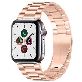 StrapsCo - Flat-Link Everyday Bracelet Stainless Steel Watch Band Strap For Apple Watch - 40mm/41mm/42mm - Rose Gold