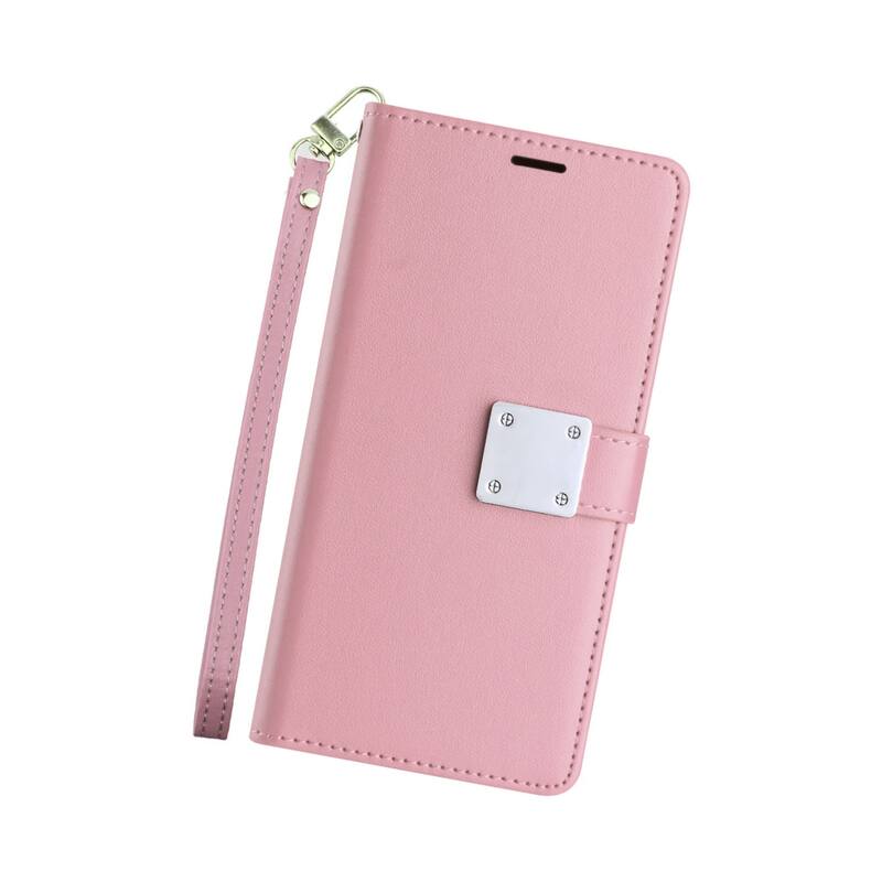 Left. Entronix - Entronix iPhone 17 Pro Case - Stylish Foldable Leather Wallet with Card Holder and Lanyard - Black.