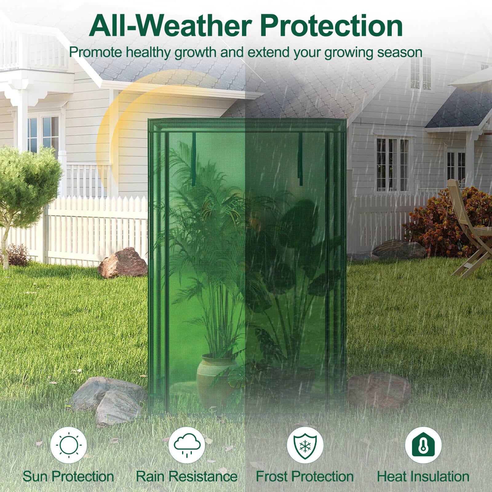 All-Weather Protection  
Promote healthy growth and extend your growing season  

- Sun Protection  
- Rain Resistance  
- Frost Protection  
- Heat Insulation