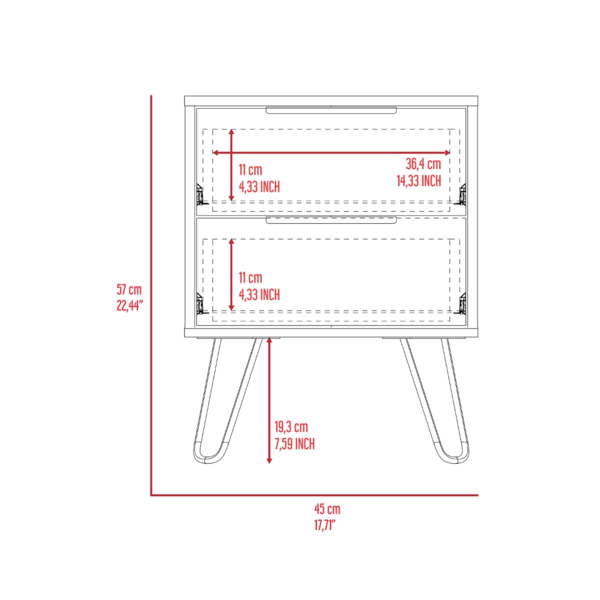 11 cm 4.33 INCH  
36.4 cm 14.33 INCH  
57 cm 22.44"  
11 cm 4.33 INCH  
19.3 cm 7.59 INCH  
45 cm 17.71"