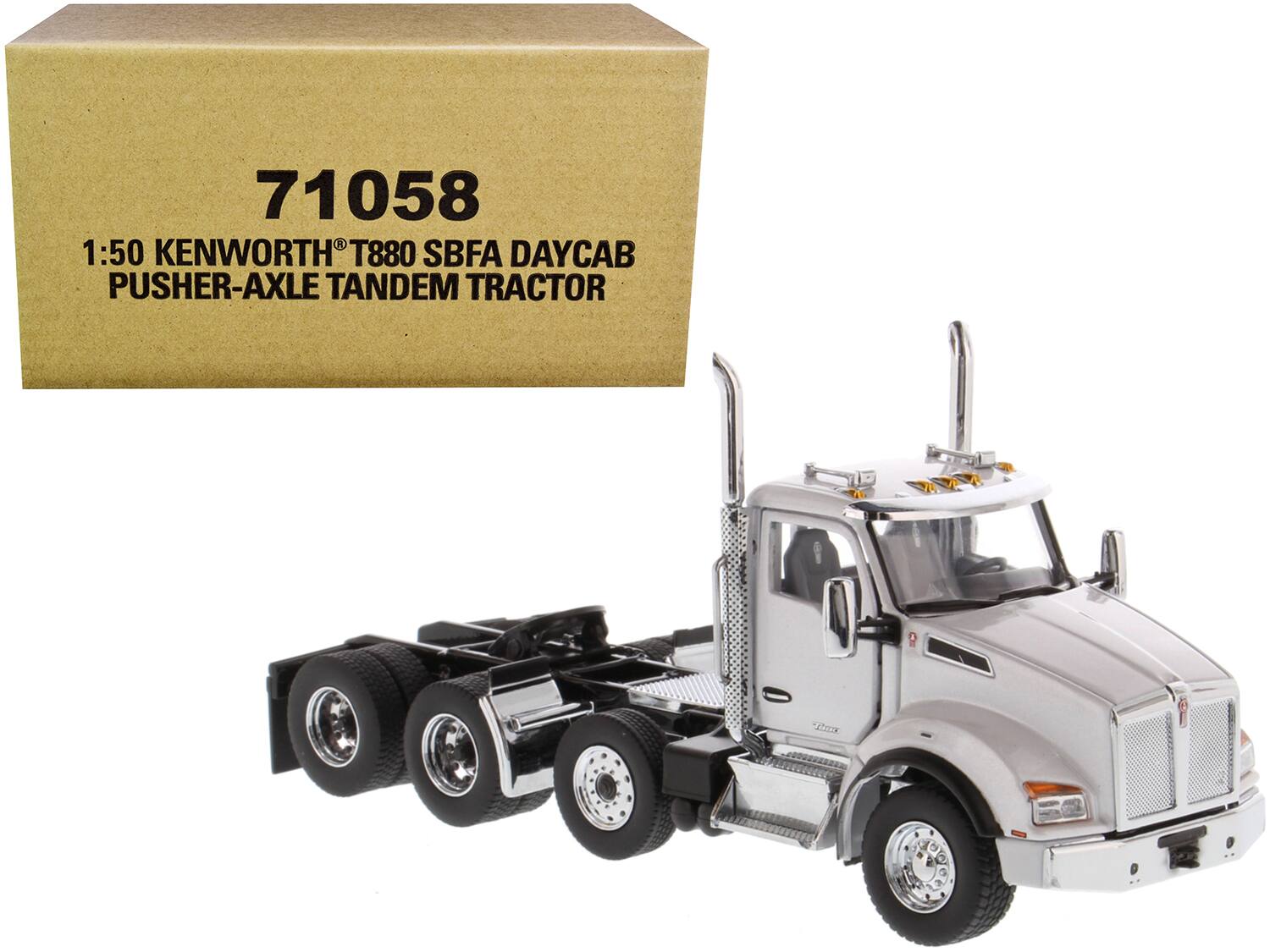Kenworth T880 SBFA Day Cab Pusher Axle Tandem Truck Tractor White ...