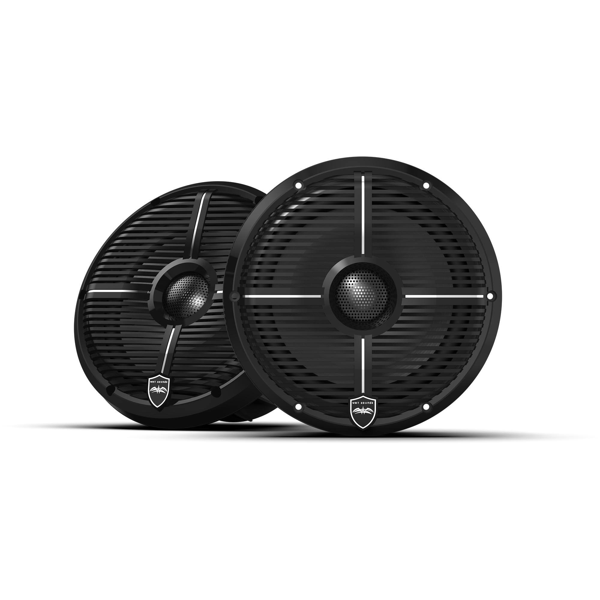 Alt View 1. Wet Sounds - Wet Sounds REVO 8 XW-B V3 - Revolution Series 8" RGB LED Marine Coaxial Speakers with Black XW Grilles, Pair - Black/Gray.