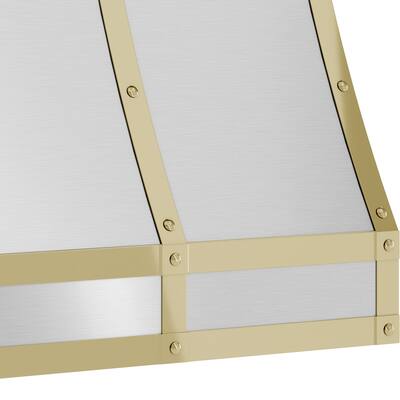 Front. Zephyr - Banding Kit for Zephyr Forte Range Hood CHFT48ASX - Polished Gold.