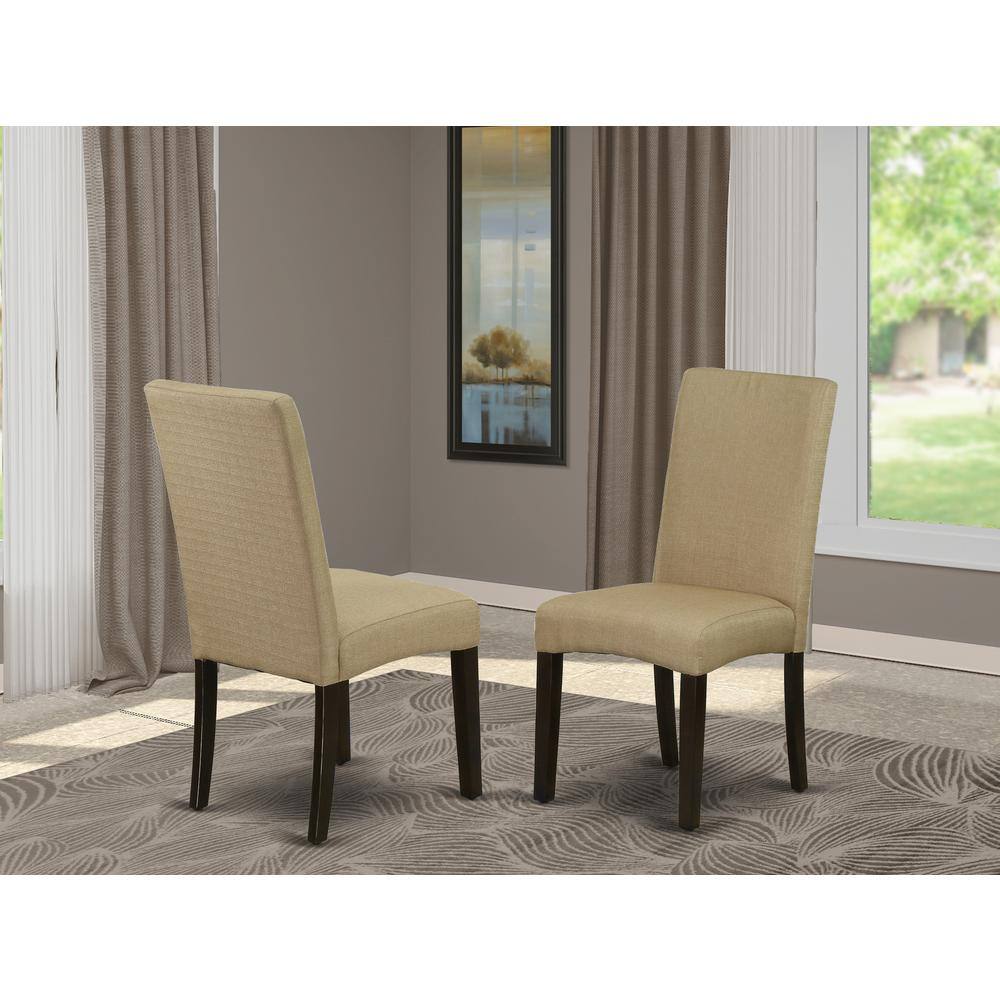 Angle. East West Furniture - Dining Chair Cappuccino - Brown.
