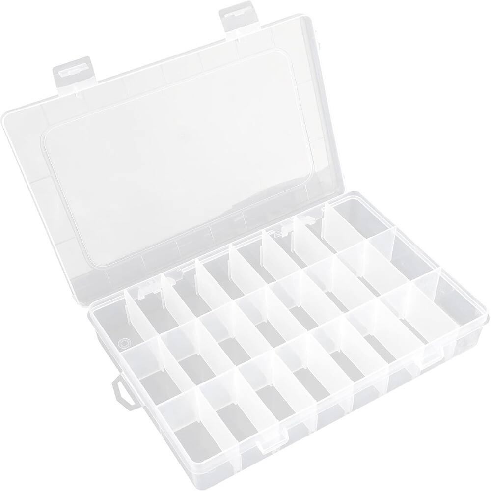 Front. RTMB - Clear craft storage for beads, earrings, pills, jewelry, screws, seeds.