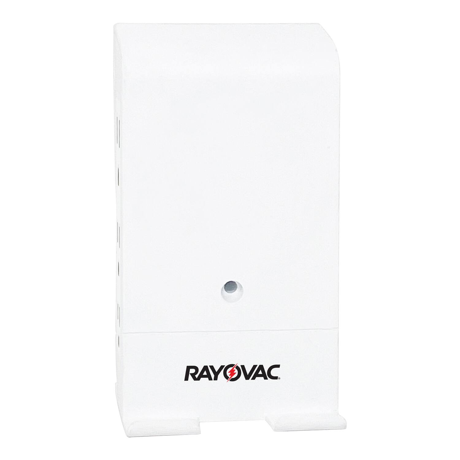 Back. Rayovac - 6-Outlet 540J Surge Protector Wall Tap, Wireless Charging Phone Holder, SS-Q615 - White.