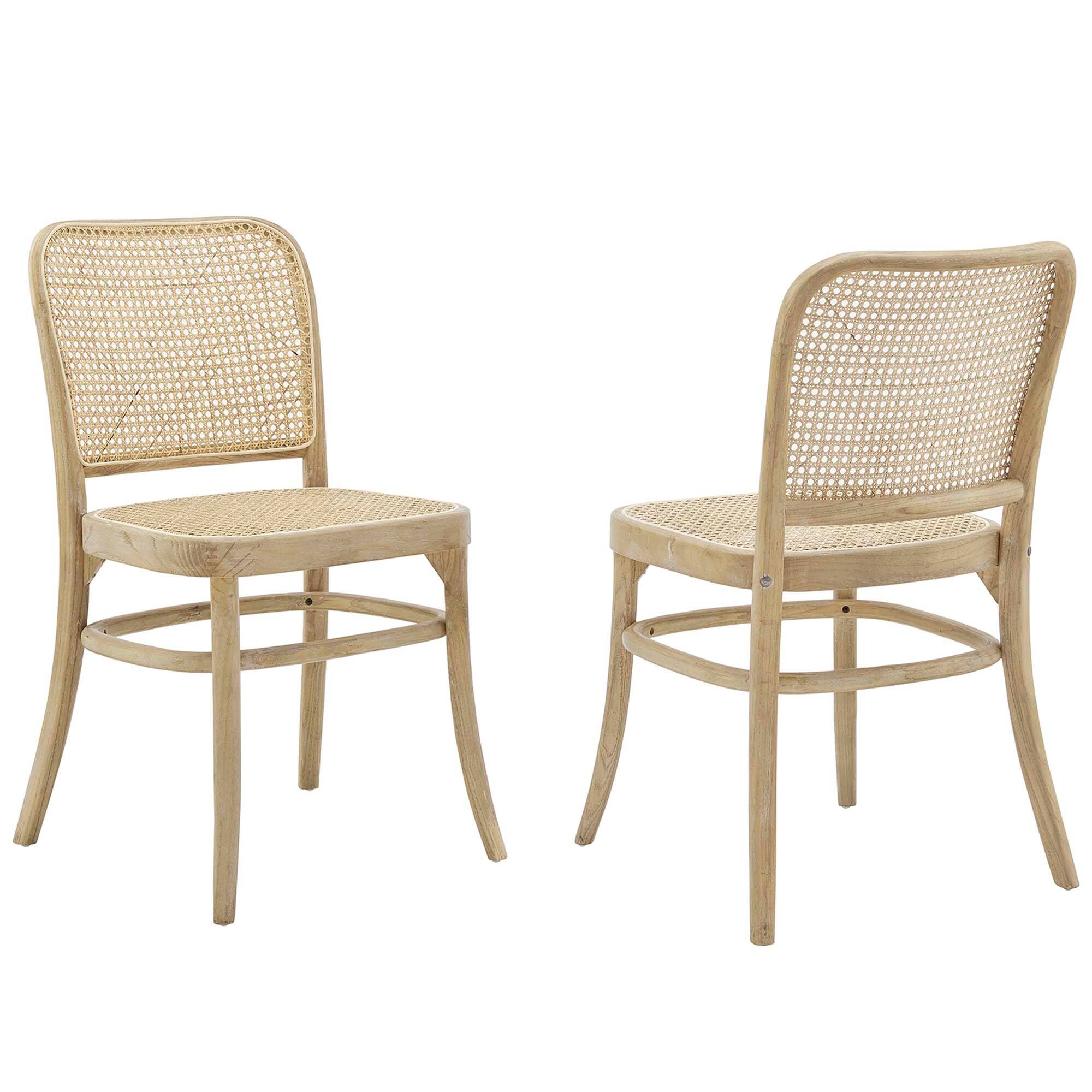 Winona Wood Dining Side Chair Set of 2 by Modway - Gray